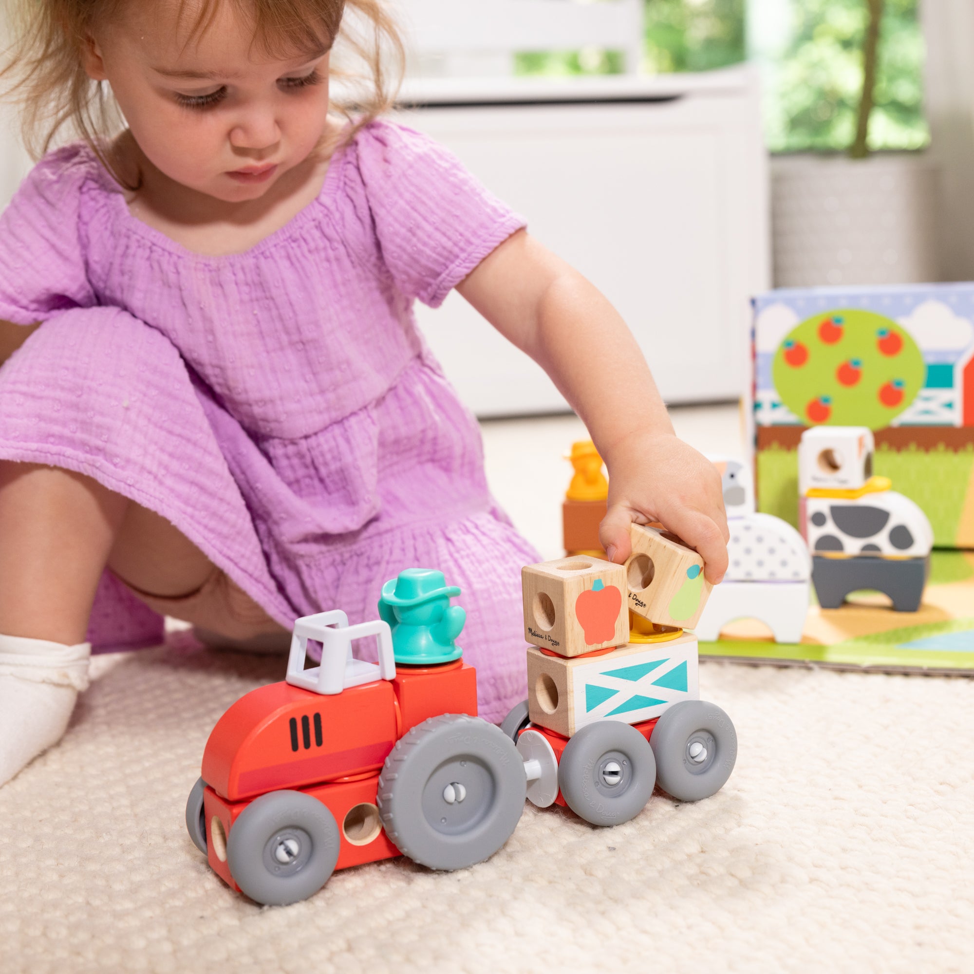 Melissa & Doug Blockables? Play Sets Farm and Farm Friends 2-Pack Bundle - Image 5