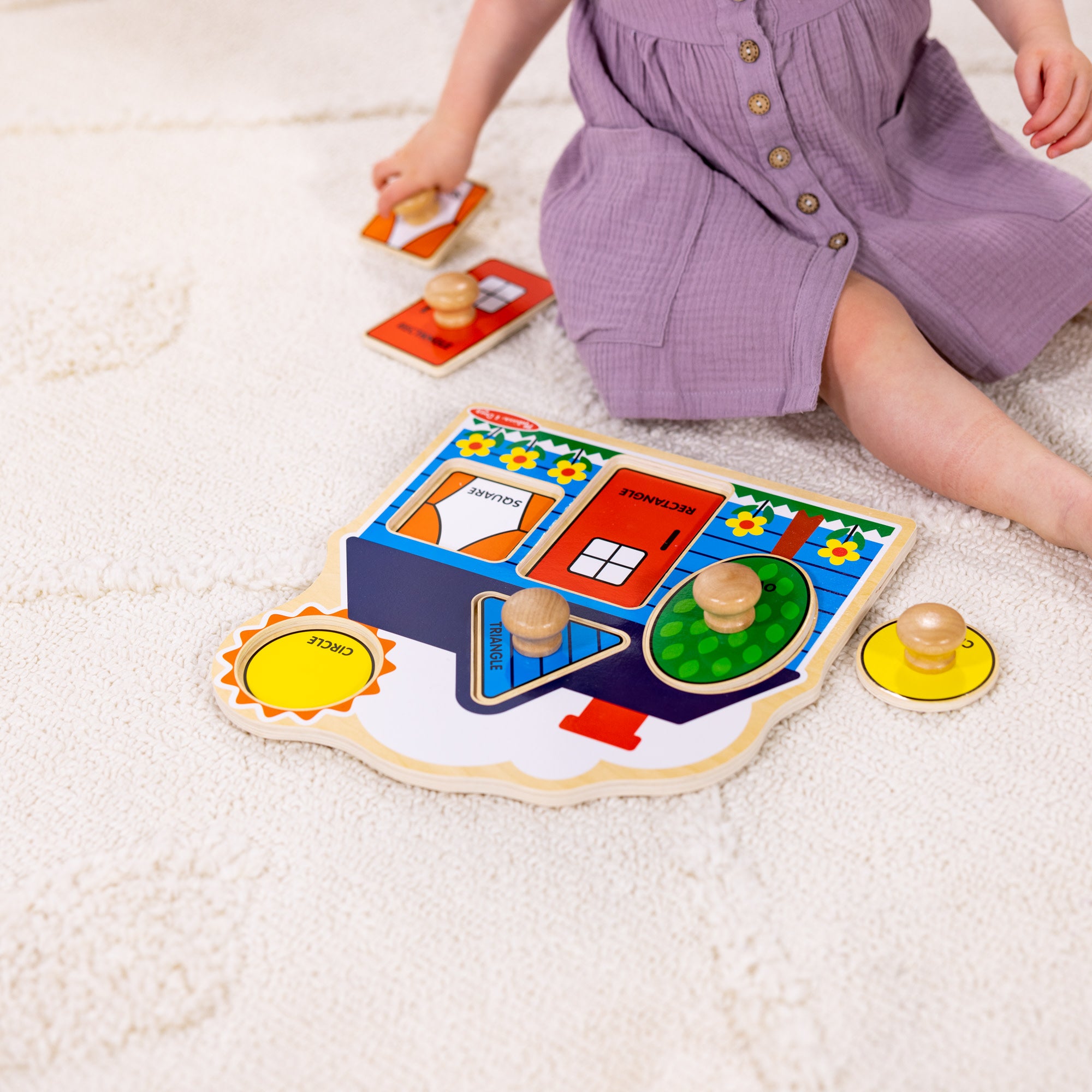 Melissa & Doug First Shapes Jumbo Peg Puzzle - 5 Pieces - Image 6