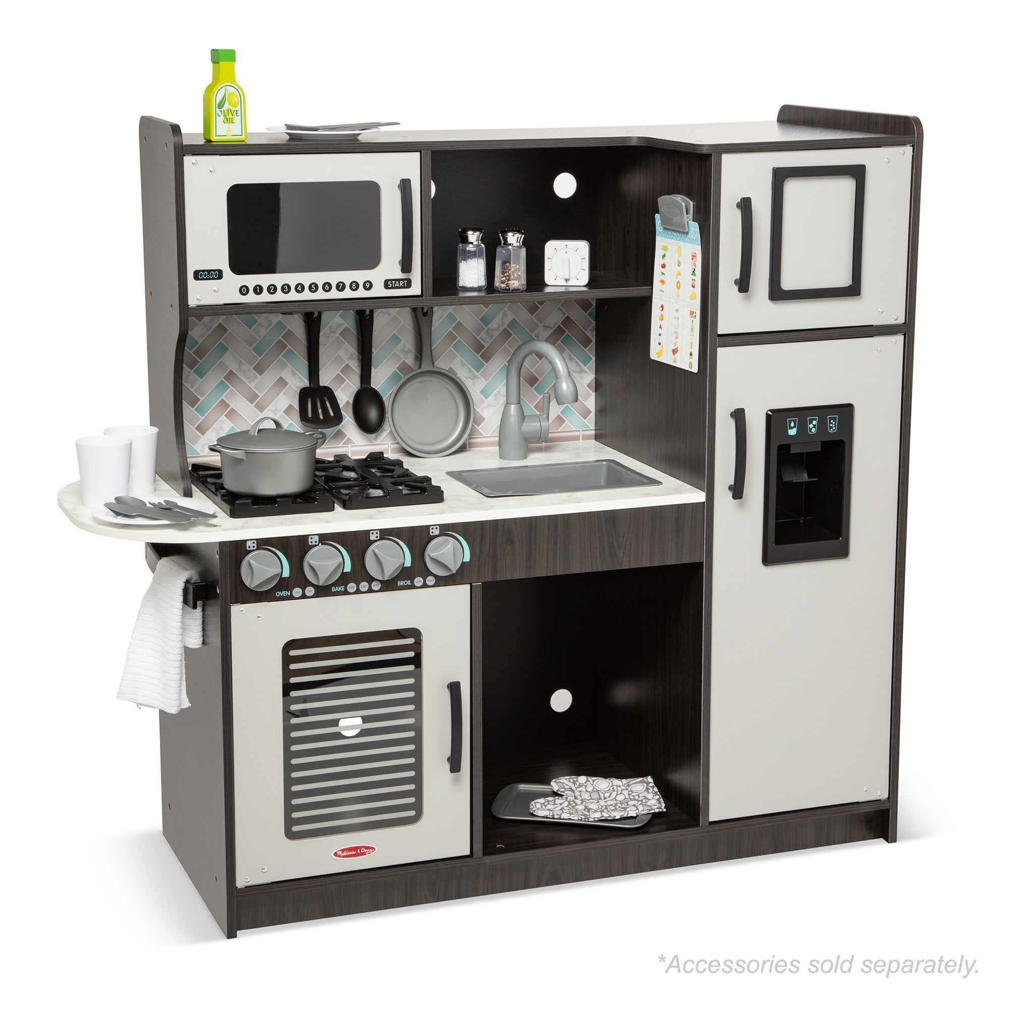 Melissa & Doug Wooden Chef's Kitchen - Charcoal - Image 4
