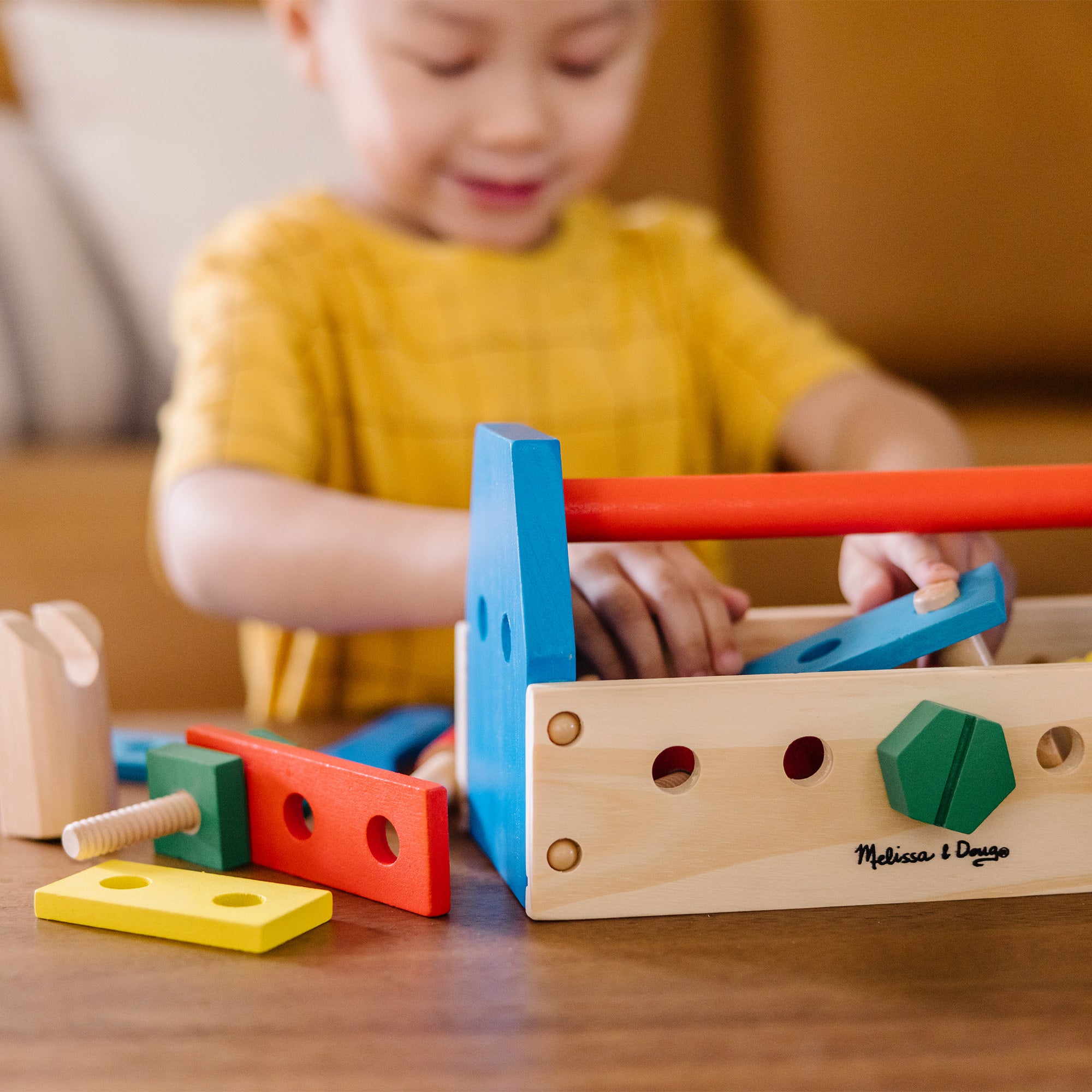 Melissa & Doug Wooden Take-Along Tool Kit - Image 2