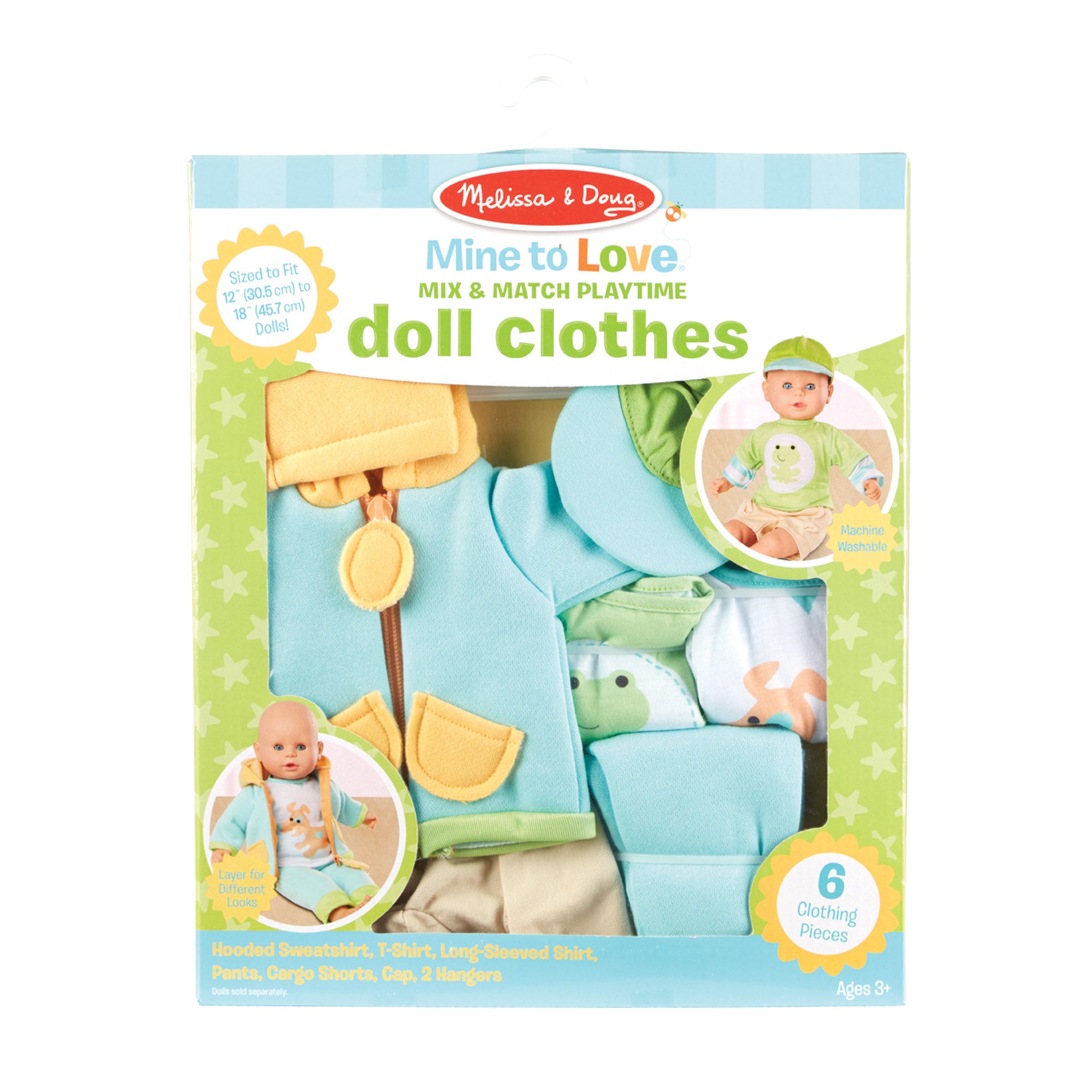 Melissa & Doug Mine to Love Mix & Match Playtime Doll Clothes - Image 3