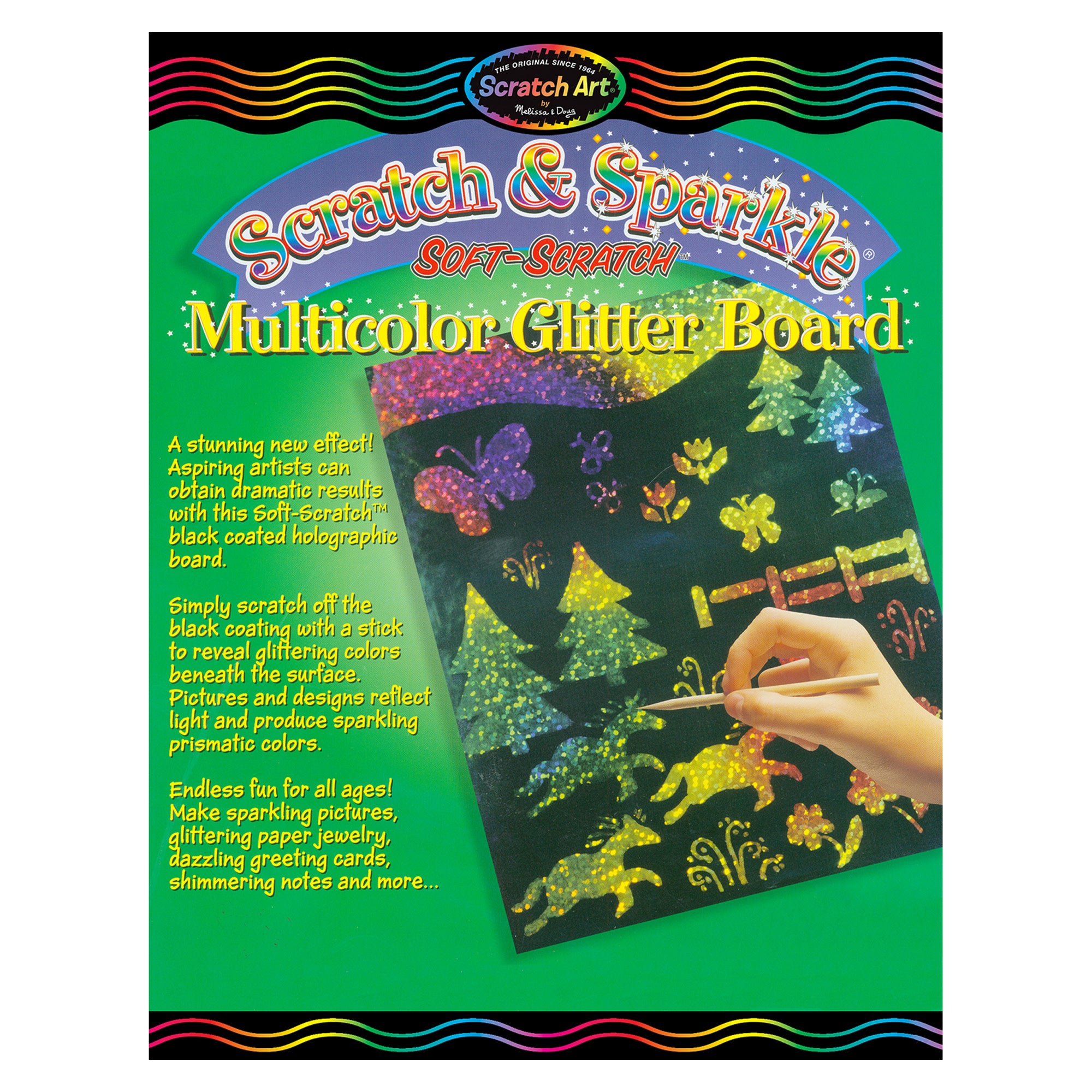 Melissa & Doug Scratch & Sparkle Multicolor Glitter w/stylus (10 boards)