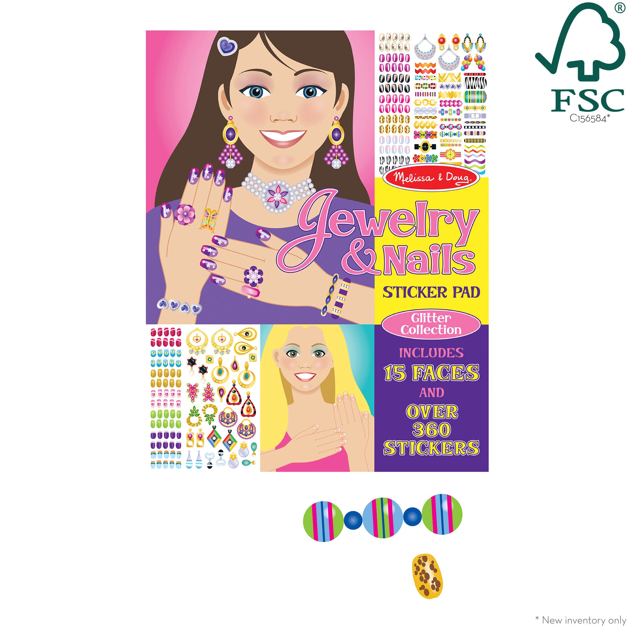 Melissa & Doug Sticker Pad - Jewelry & Nails Glitter Collection - Image 3