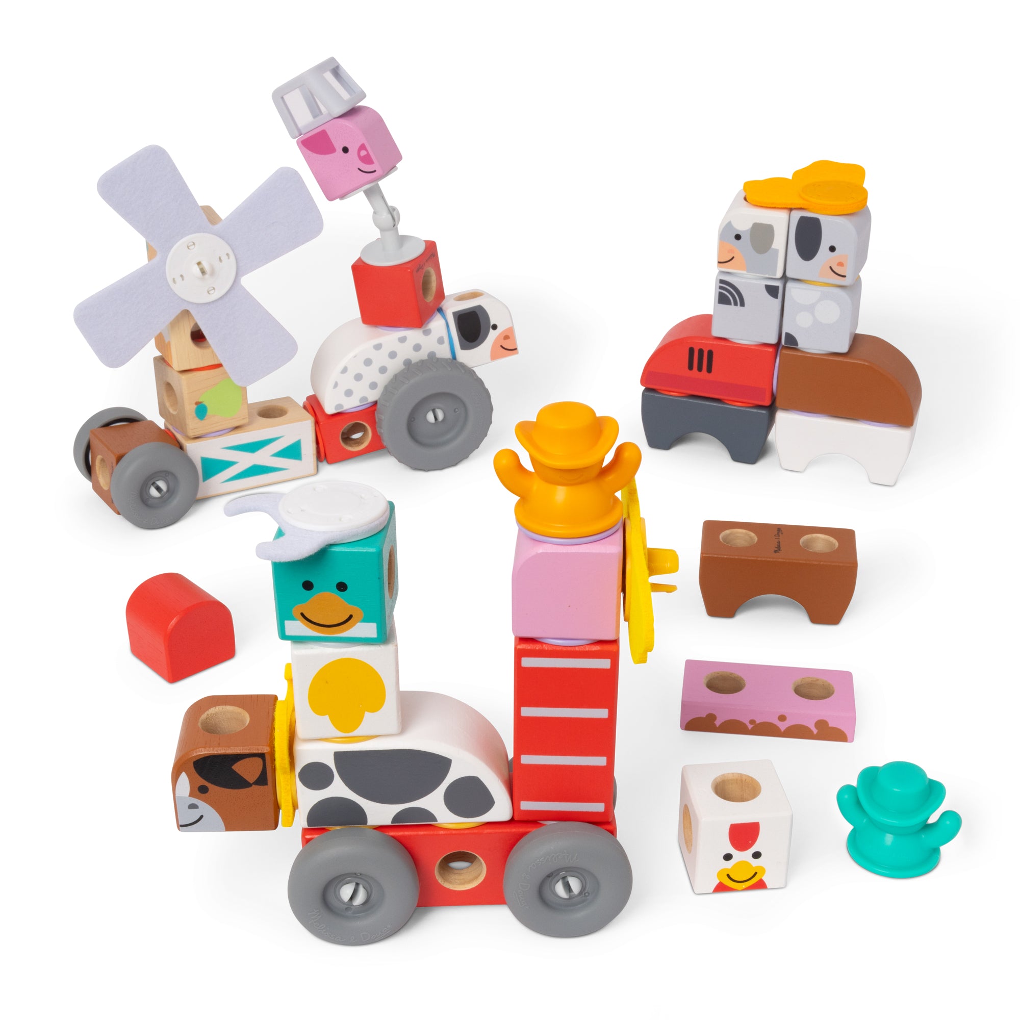 Melissa & Doug Blockables? Play Sets Farm and Farm Friends 2-Pack Bundle - Image 4
