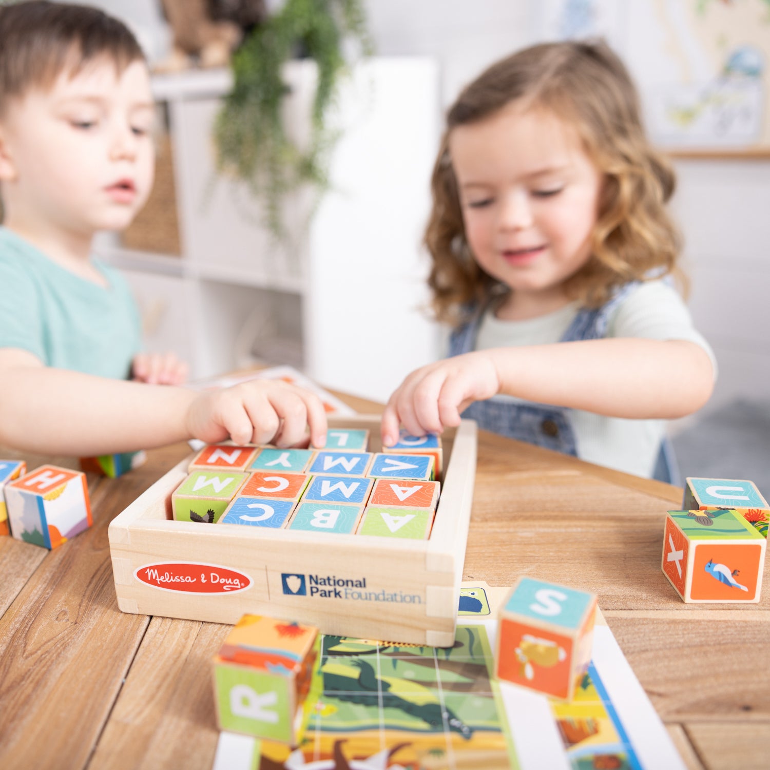 Melissa & Doug National Parks Alphabet & Animals Cube Puzzle ?C 24 Wooden Block Pieces - Image 4