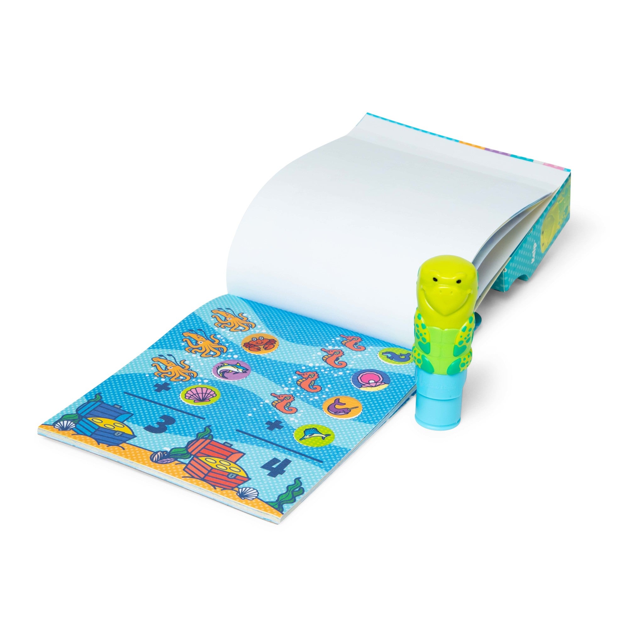 Melissa & Doug Sticker WOW!? Sea Turtle Bundle: Activity Pad & Sticker Stamper + Mini Activity Pad and 200 Refill Stickers - Image 4