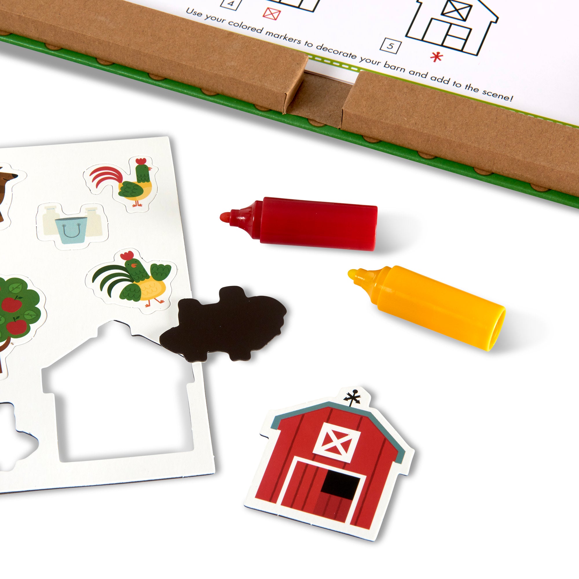 Melissa & Doug Natural Play: Play, Draw, Create Reusable Drawing & Magnet Kit ?C Farm - Image 7