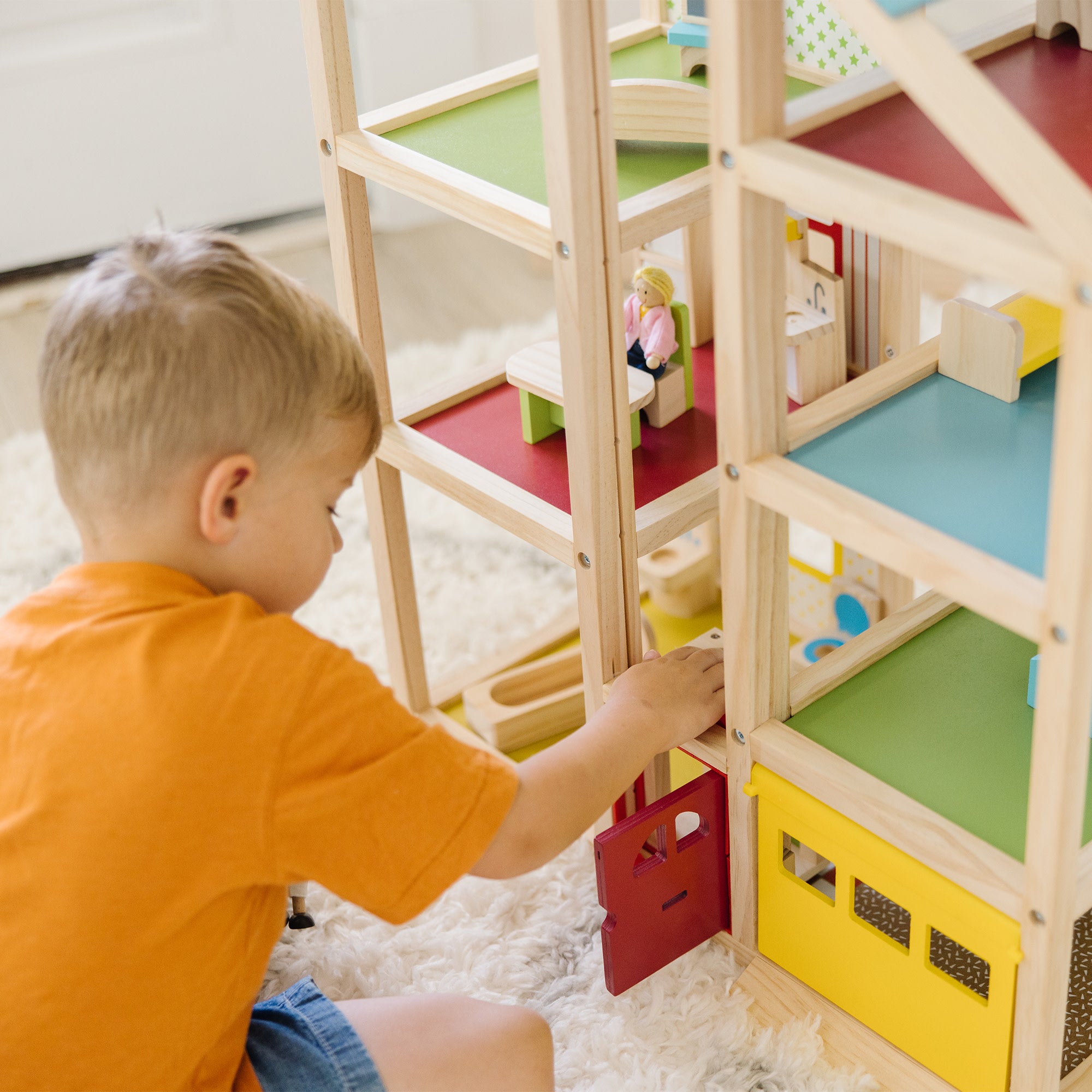Melissa & Doug Wooden Hi-Rise Dollhouse - Image 5