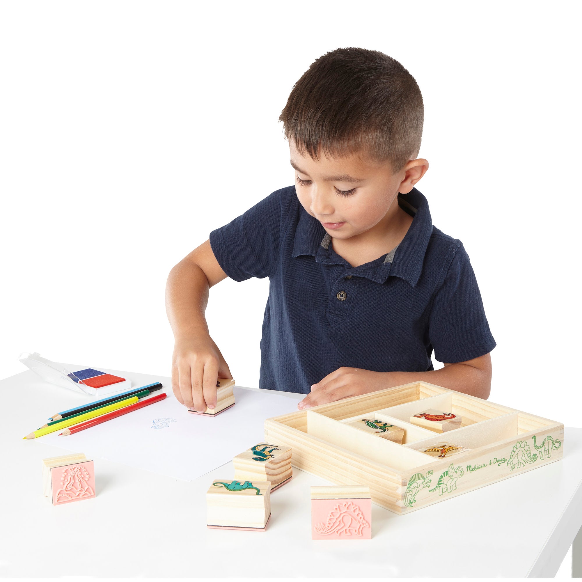 Melissa & Doug Wooden Stamp Set - Dinosaurs - Image 8