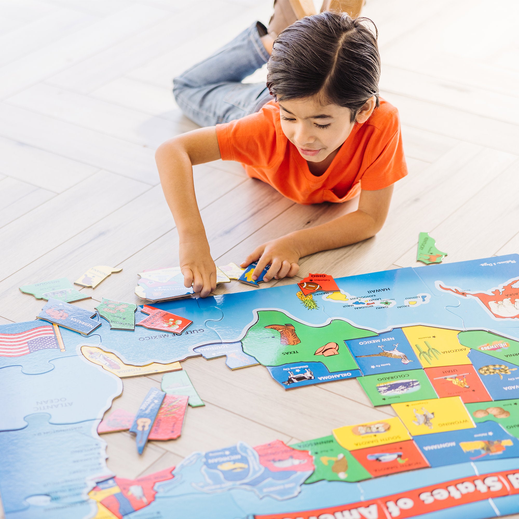 Melissa & Doug USA Map Floor Puzzle - 51 Pieces - Image 5