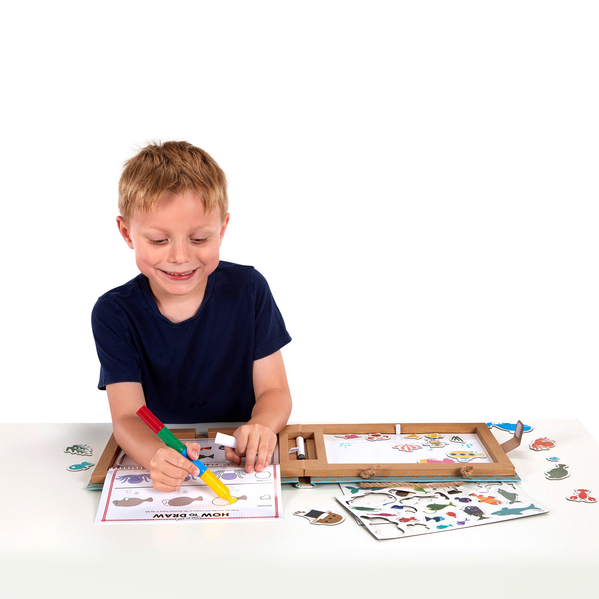 Melissa & Doug Natural Play: Play, Draw, Create Reusable Drawing & Magnet Kit ?C Ocean - Image 9