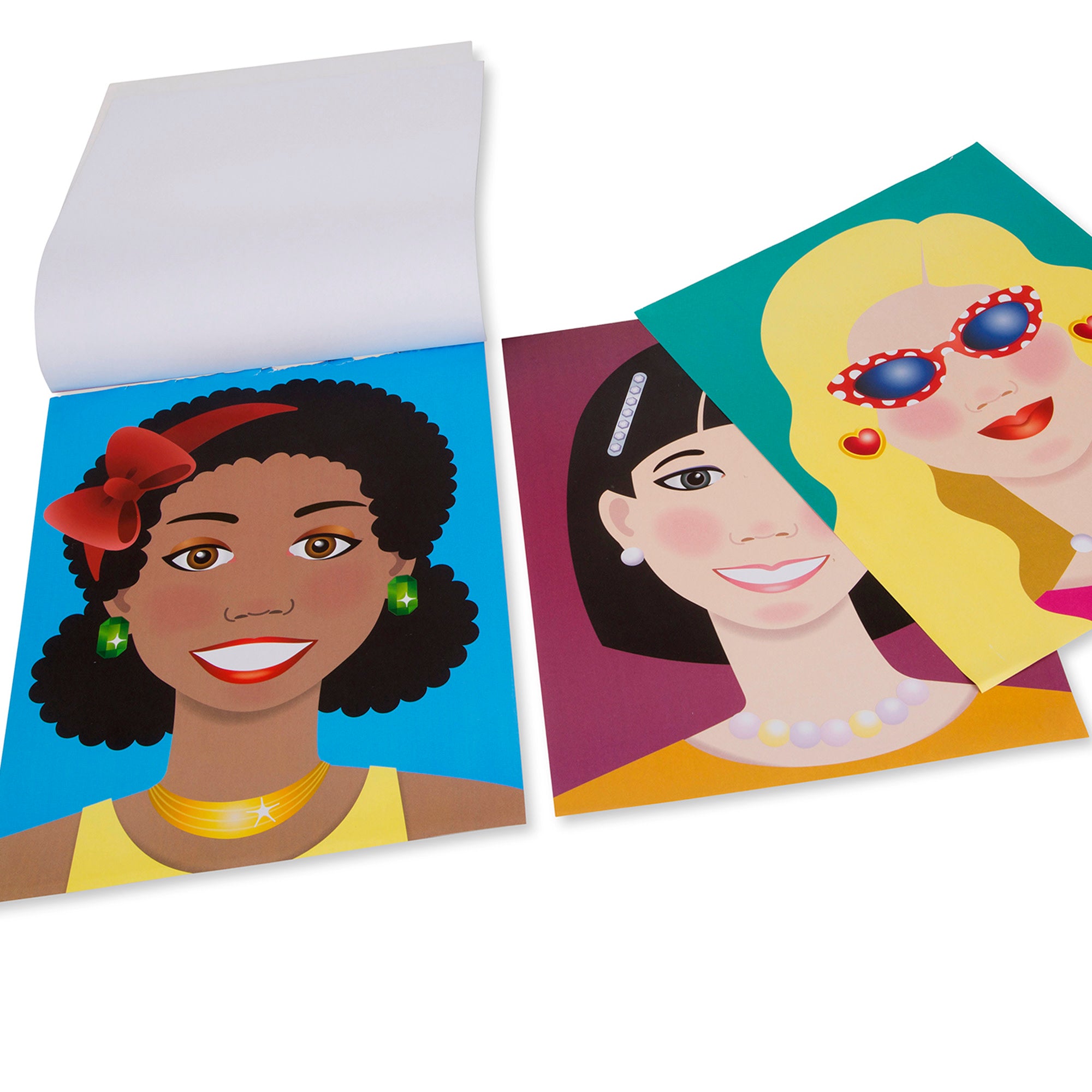Melissa & Doug Make-a-Face Sticker Pad - Fashion Faces - Image 9