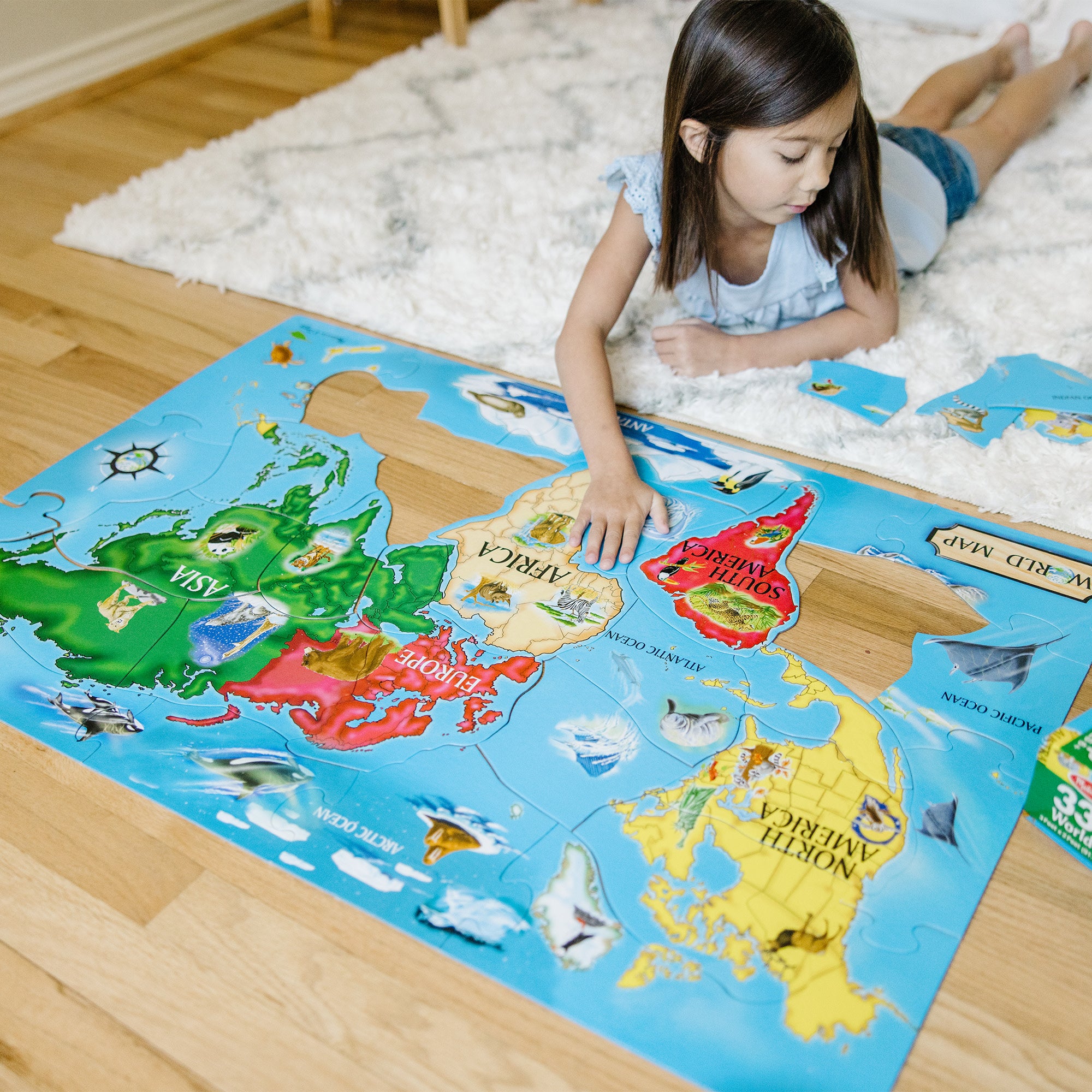 Melissa & Doug World Map Floor Puzzle - 33 Pieces - Image 6
