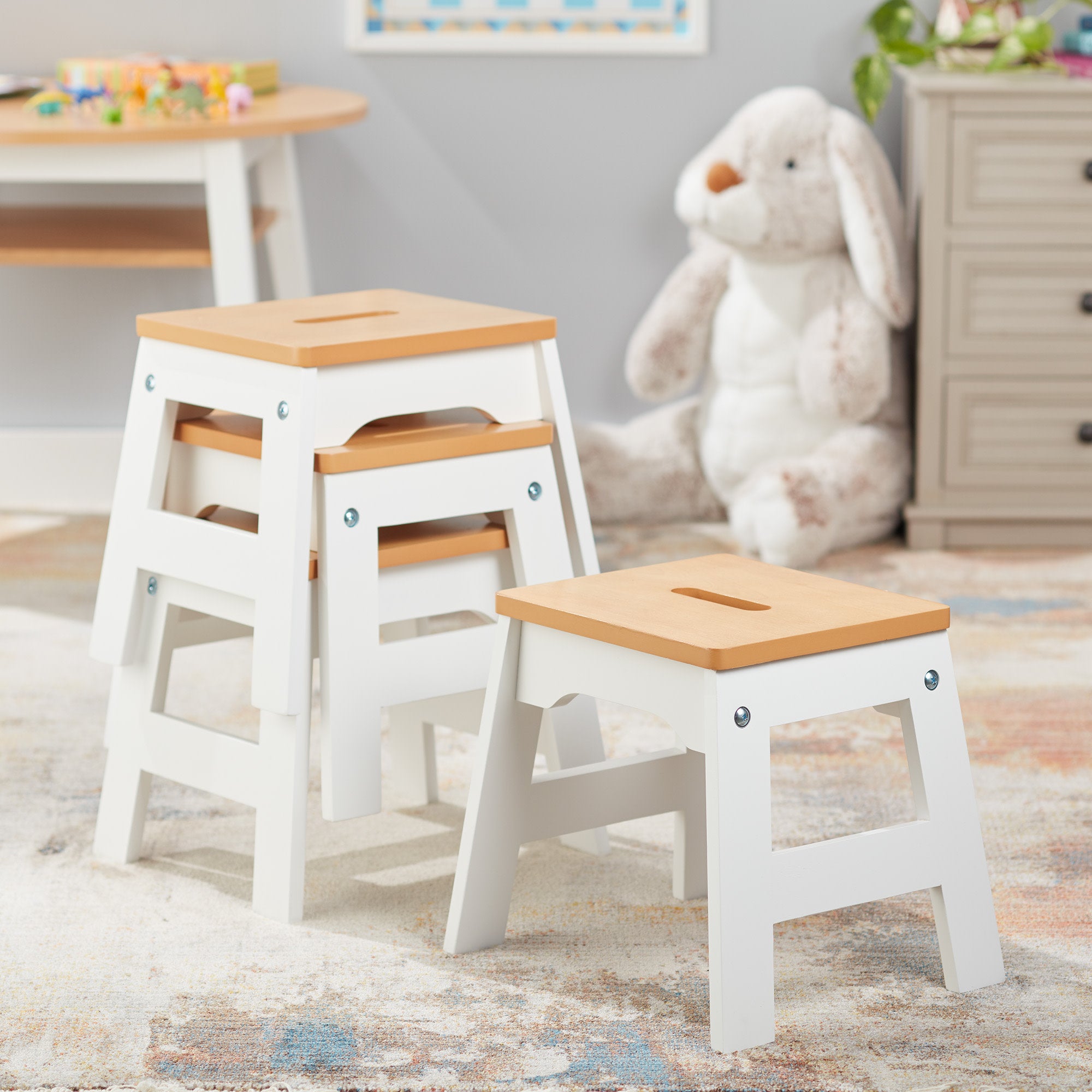 Melissa & Doug Wooden Stools ?C Set of 4 - Image 3