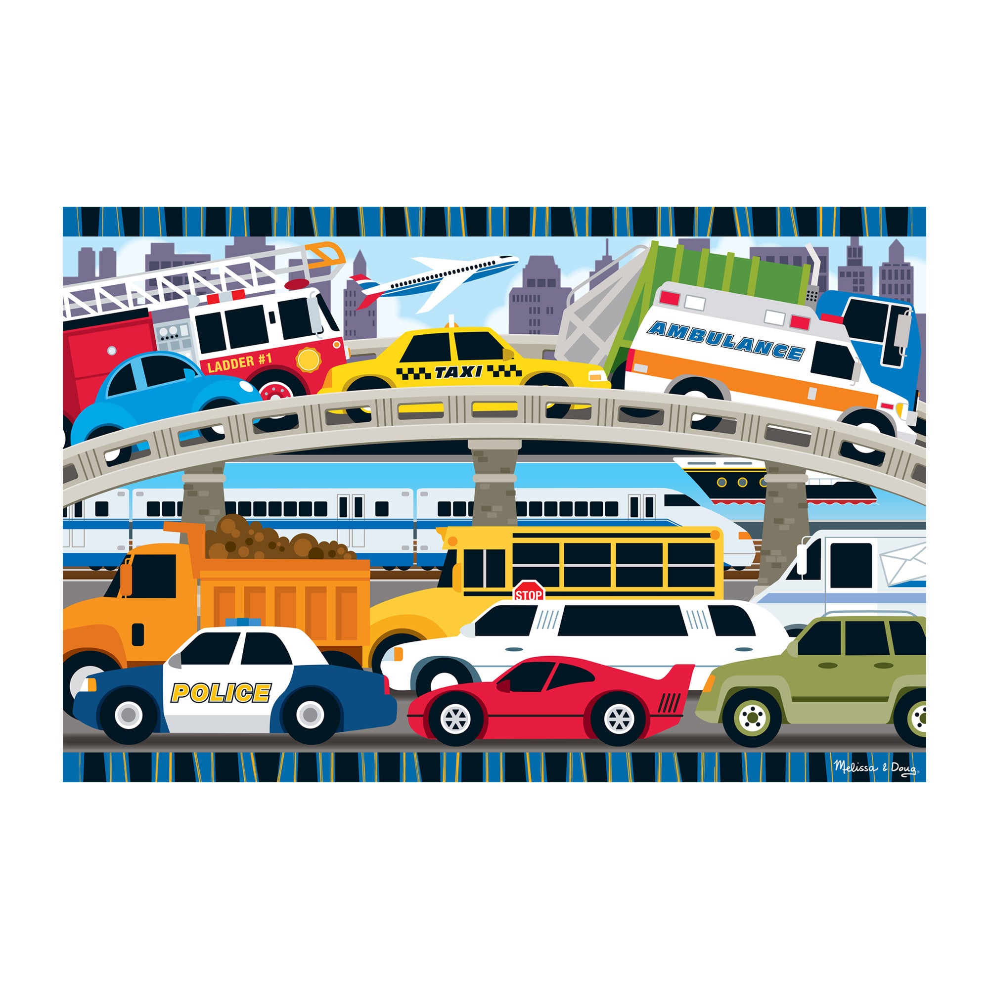 Melissa & Doug Traffic Jam Floor Puzzle - 24 Pieces