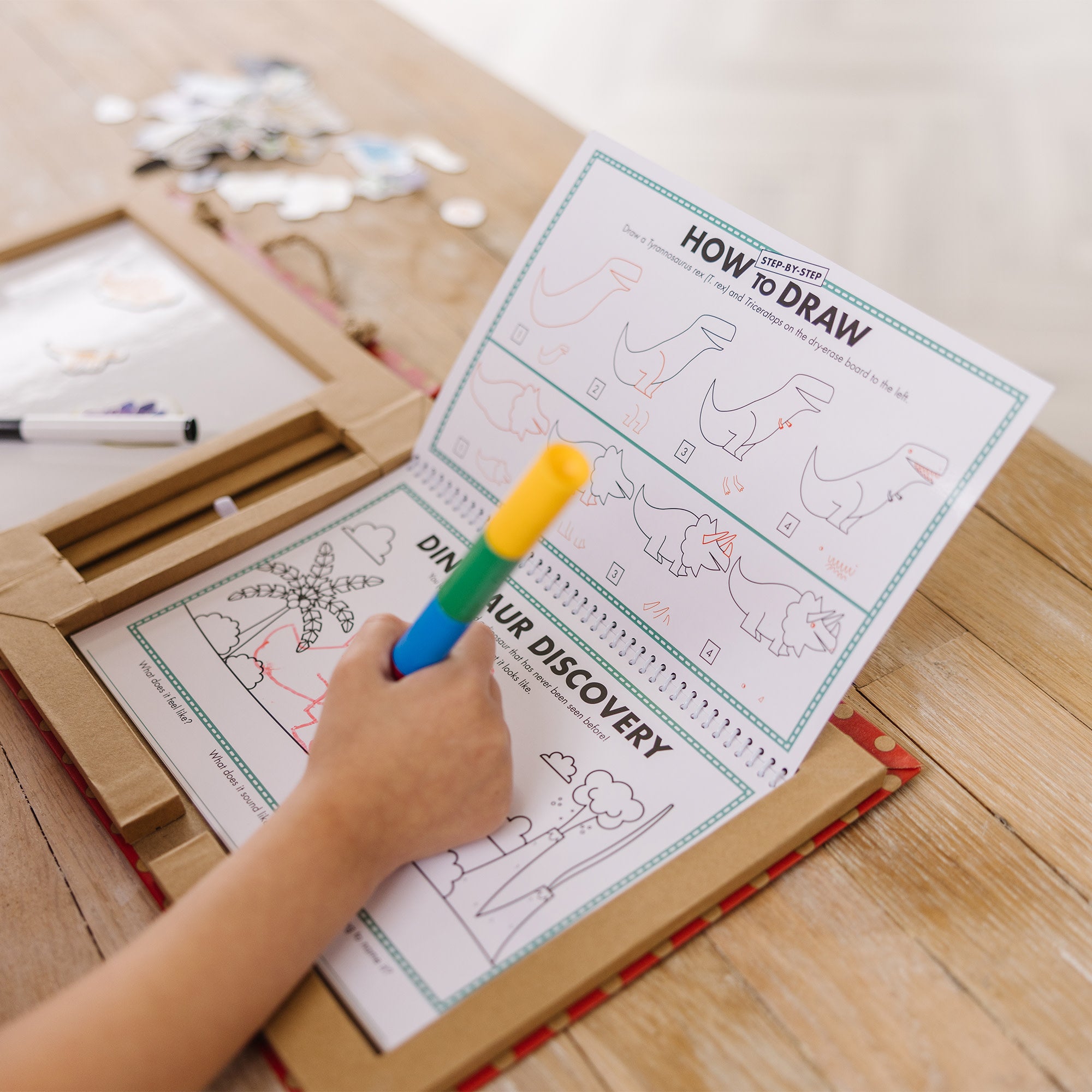 Melissa & Doug Natural Play: Play, Draw, Create Reusable Drawing & Magnet Kit ?C Dinosaurs - Image 5