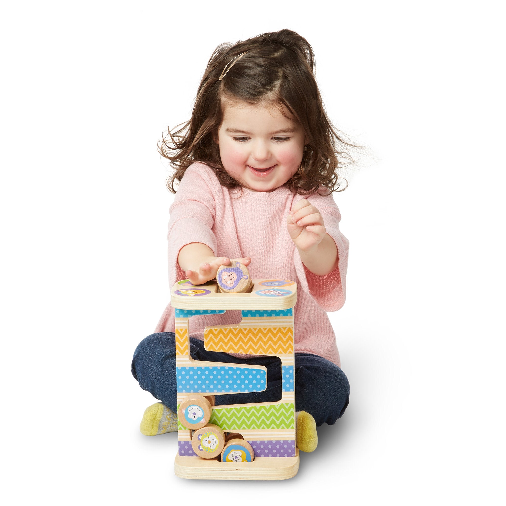 Melissa & Doug First Play Wooden Safari Zig-Zag Tower - Image 8