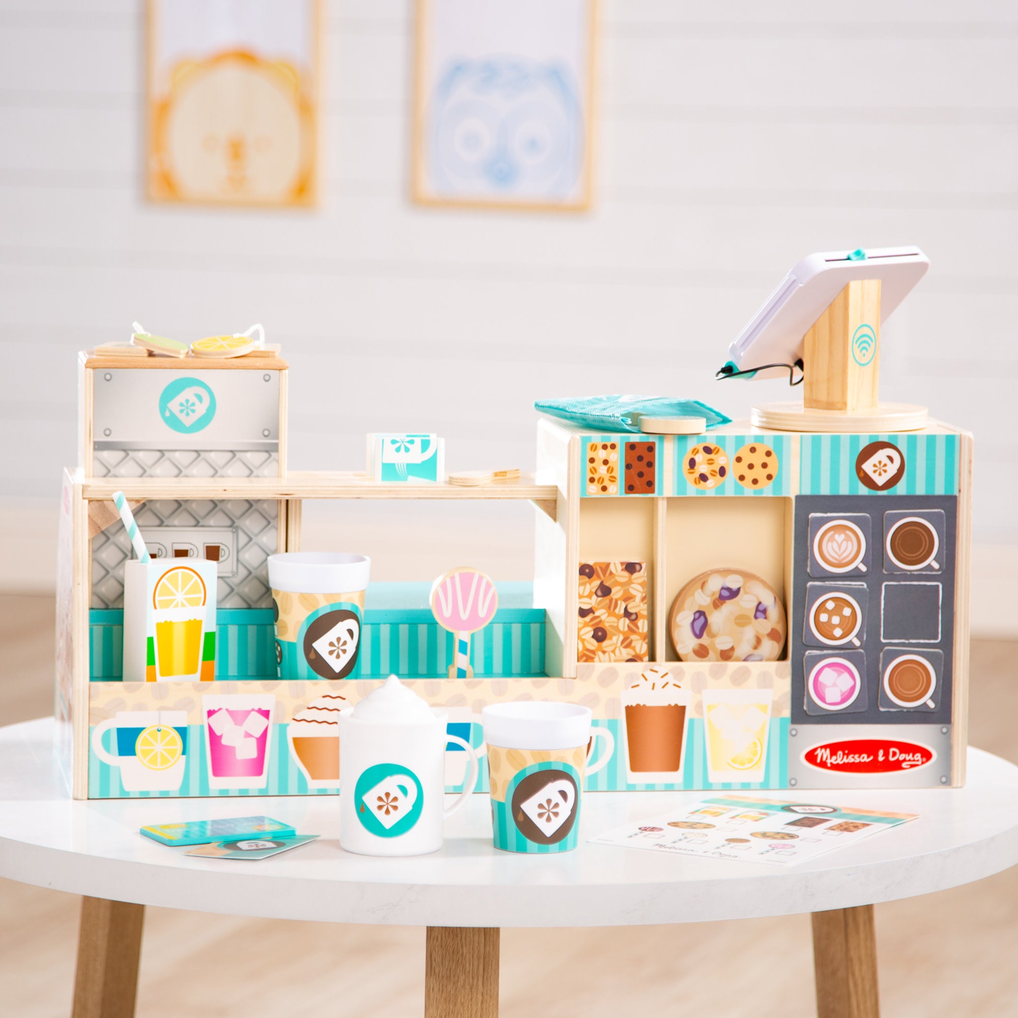 Melissa & Doug Wooden Cafe Barista Coffee Shop - Image 9