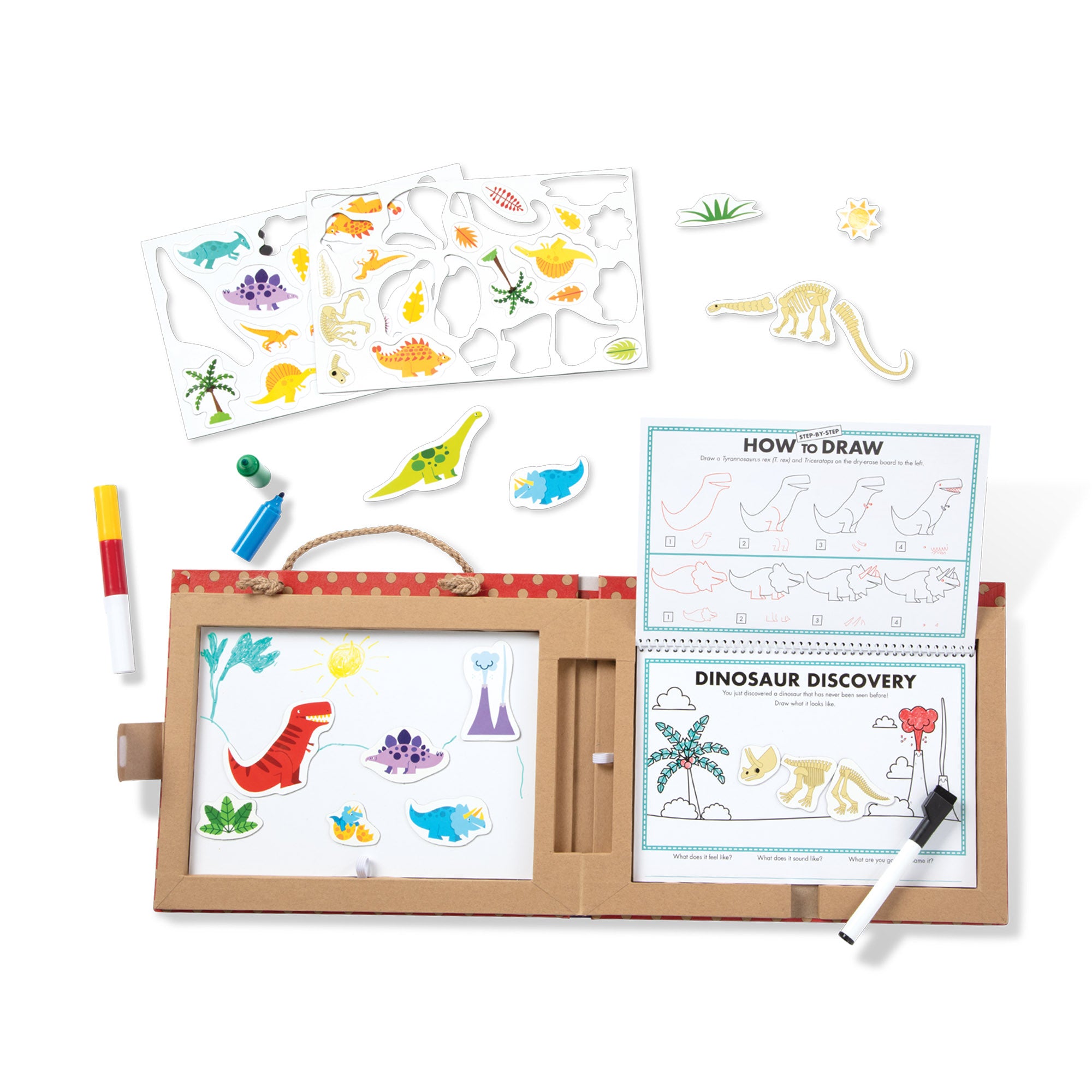 Melissa & Doug Natural Play: Play, Draw, Create Reusable Drawing & Magnet Kit ?C Dinosaurs - Image 4