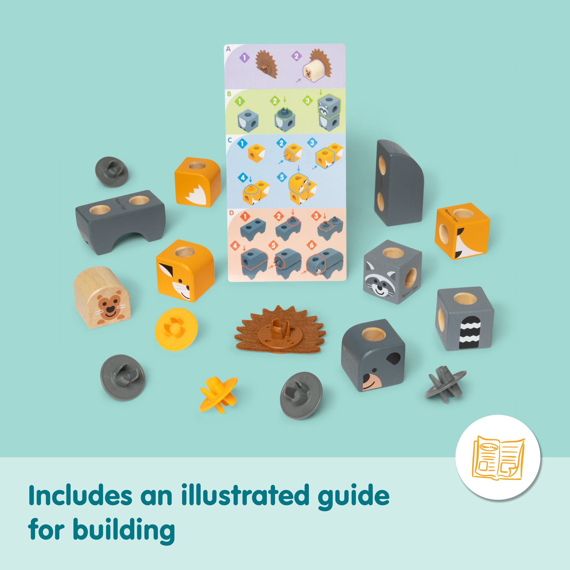 Melissa & Doug Blockables? Woodland Friends Play Set - Image 8