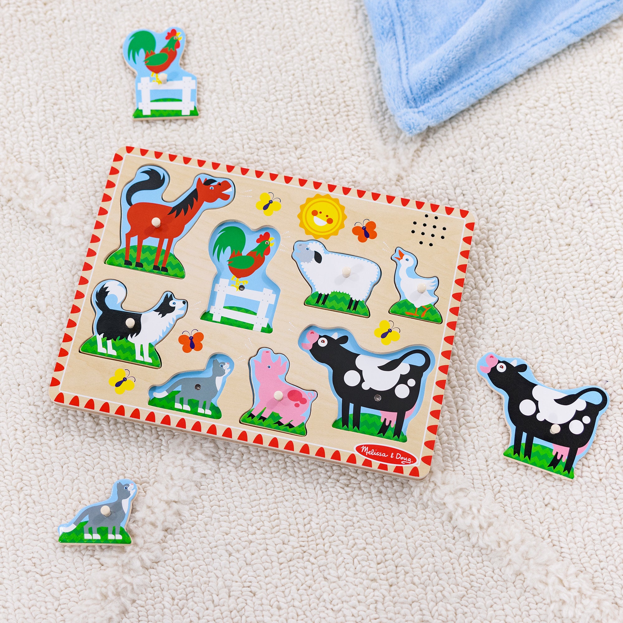 Melissa & Doug Farm Animals Sound Puzzle - 8 Pieces - Image 9