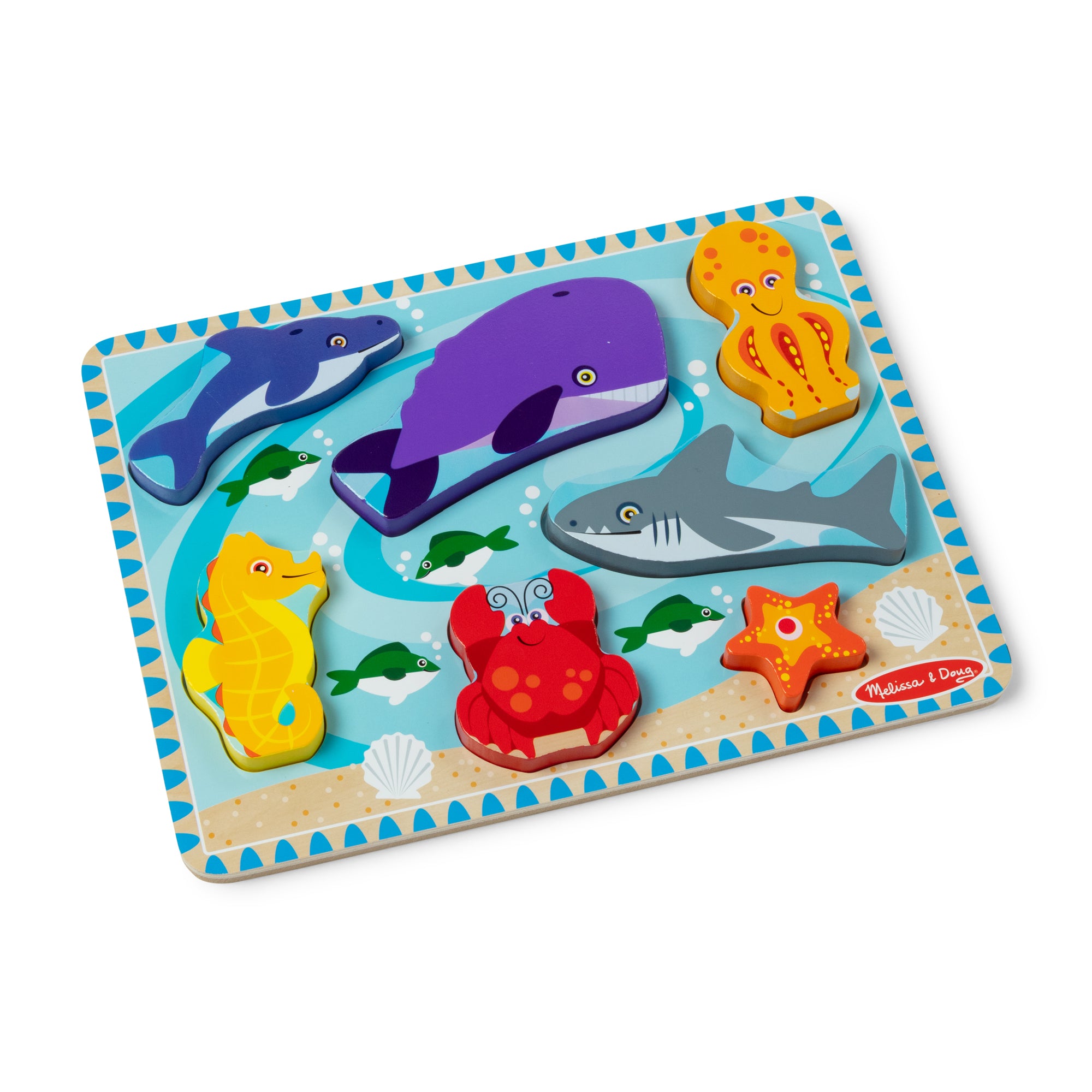 Melissa & Doug Sea Creatures Chunky Puzzle - 7 Pieces - Image 4