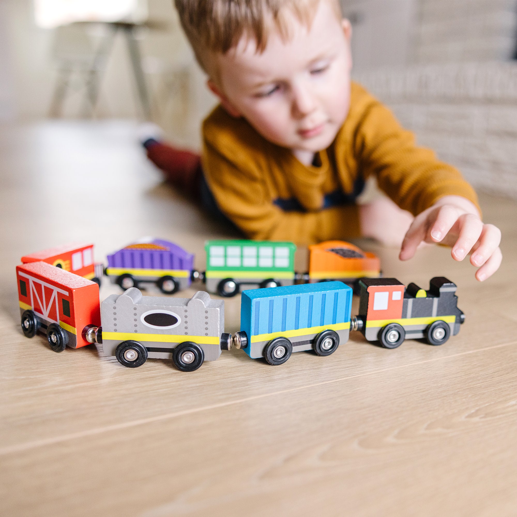 Melissa & Doug Magnetic Wooden Train Cars - Image 2