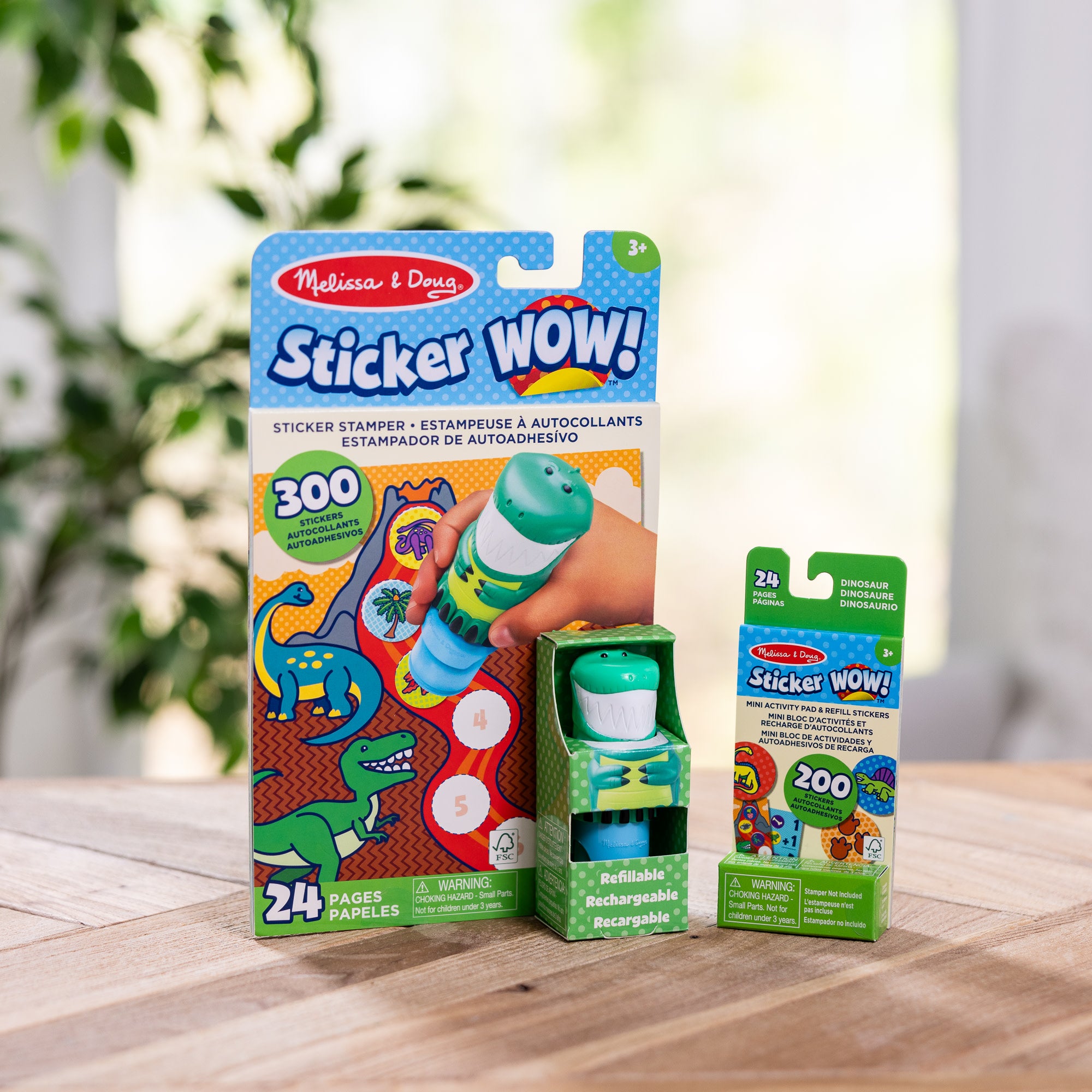 Melissa & Doug Sticker WOW!? Dinosaur Bundle: Activity Pad & Sticker Stamper + Mini Activity Pad and 200 Refill Stickers - Image 9