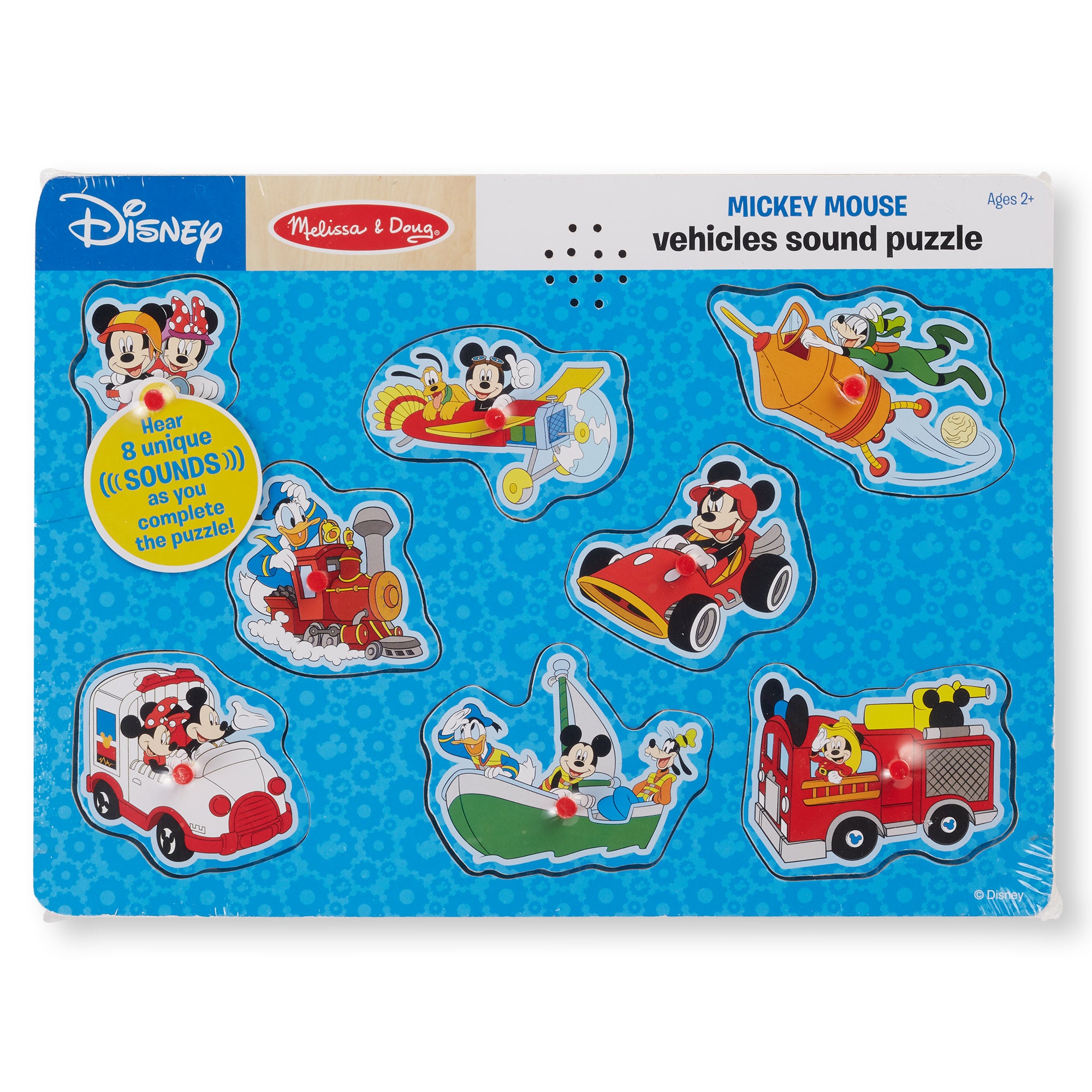 Melissa & Doug Disney Mickey Mouse & Friends Vehicles Sound Puzzle - 8 Pieces