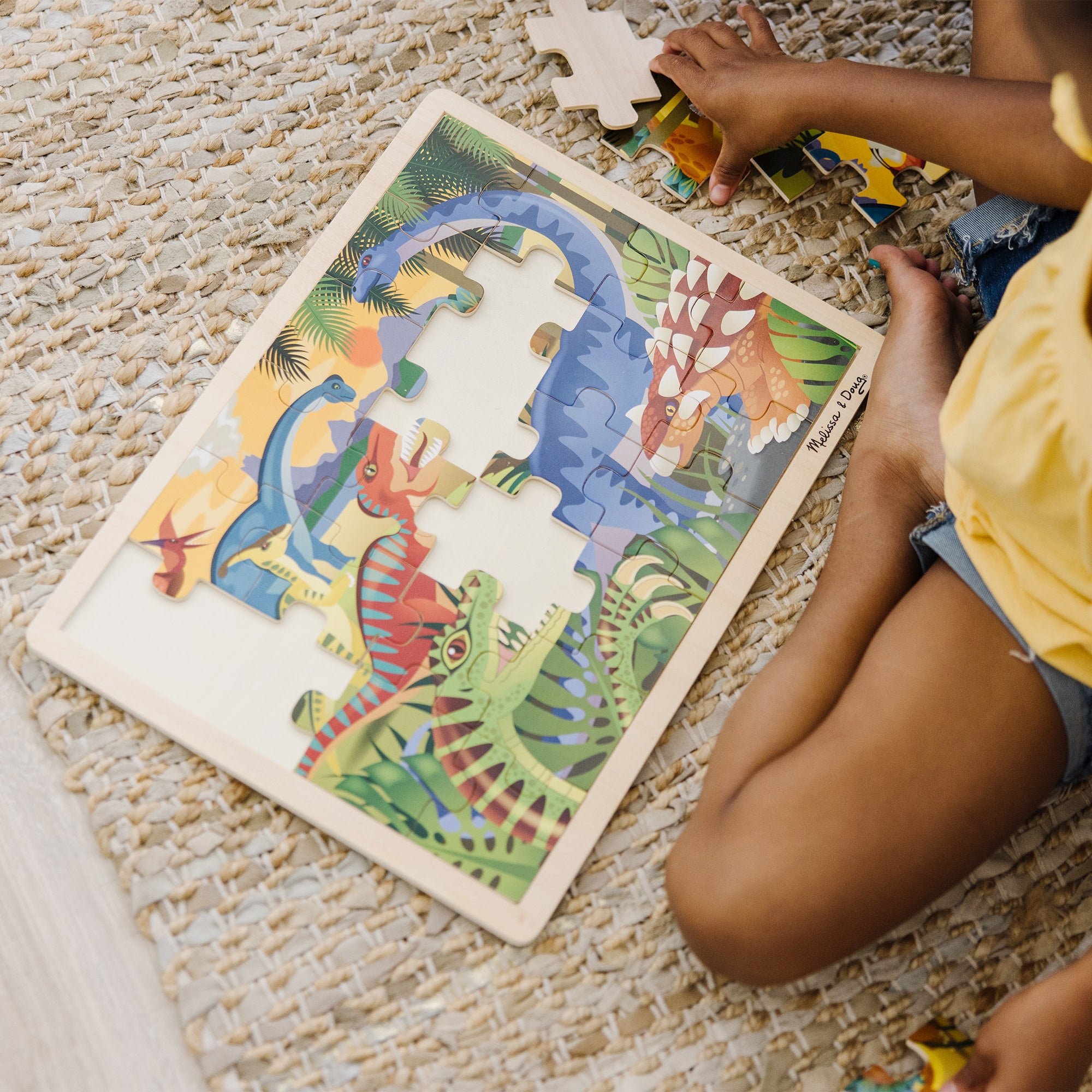 Melissa & Doug Dinosaur Wooden Jigsaw Puzzle - 24 Pieces - Image 6