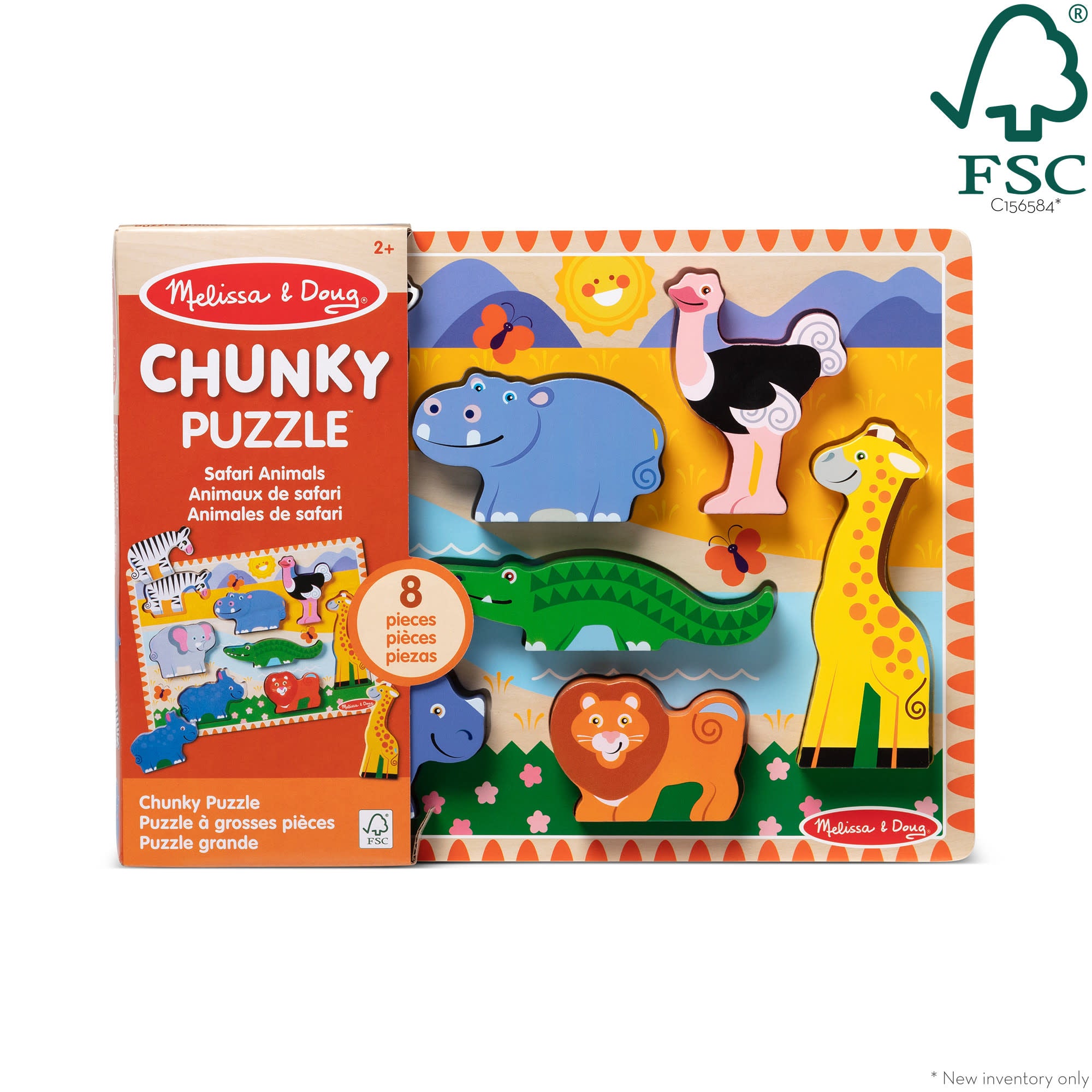 Melissa & Doug Safari Chunky Puzzle - 8 Pieces - Image 3