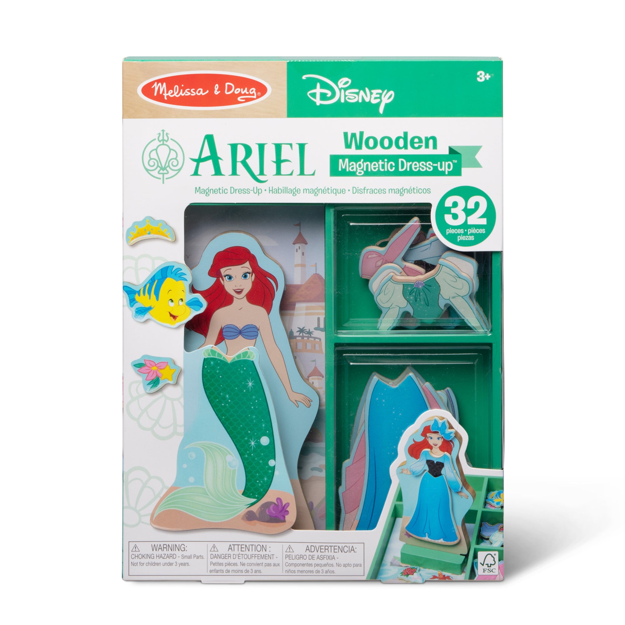 Melissa & Doug Disney Princess Ariel Wooden Magnetic Dress-Up - Image 3