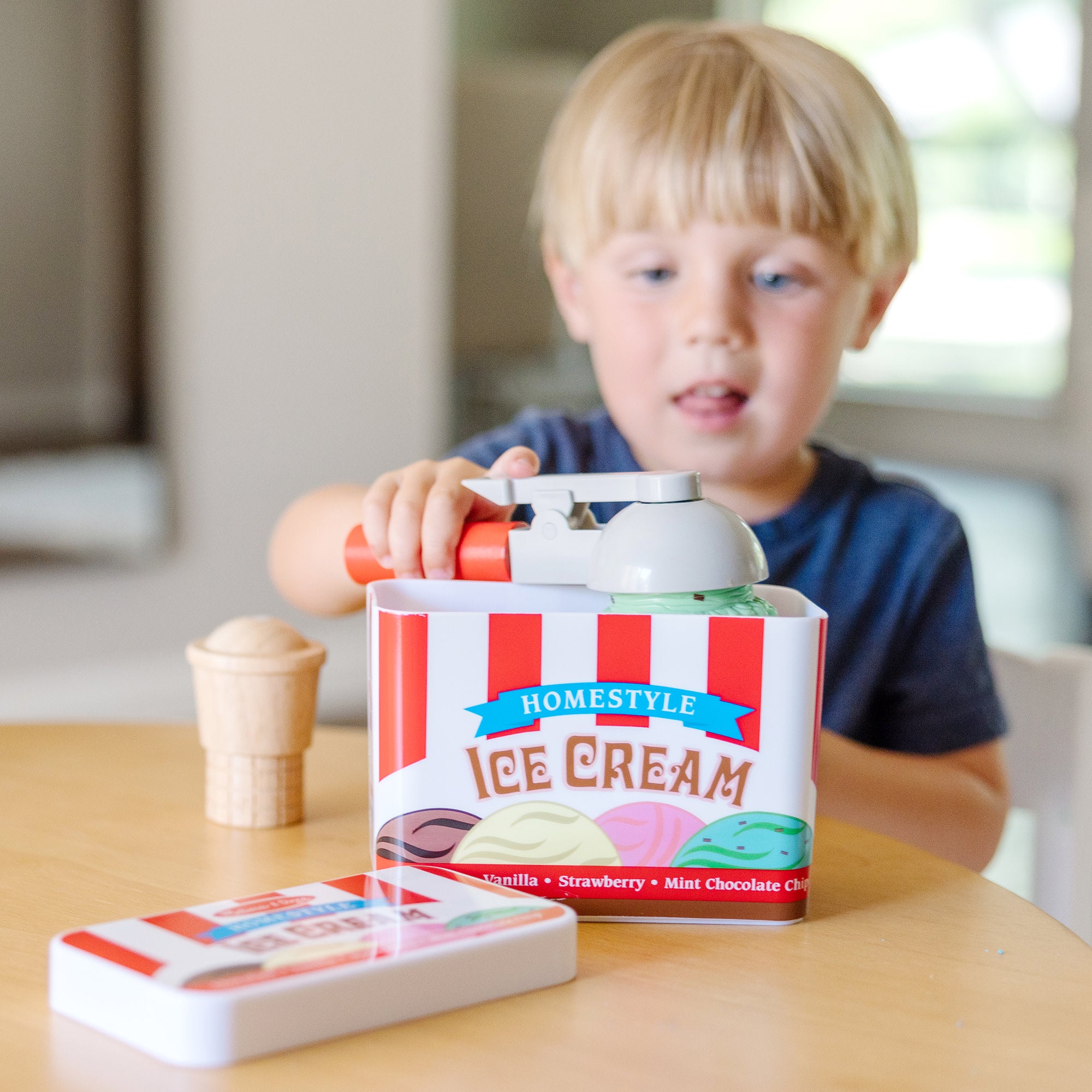 Melissa & Doug Scoop & Stack Ice Cream Cone Magnetic Play Set - Image 2