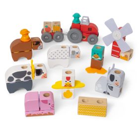 Melissa & Doug Blockables? Play Sets Farm and Farm Friends 2-Pack Bundle