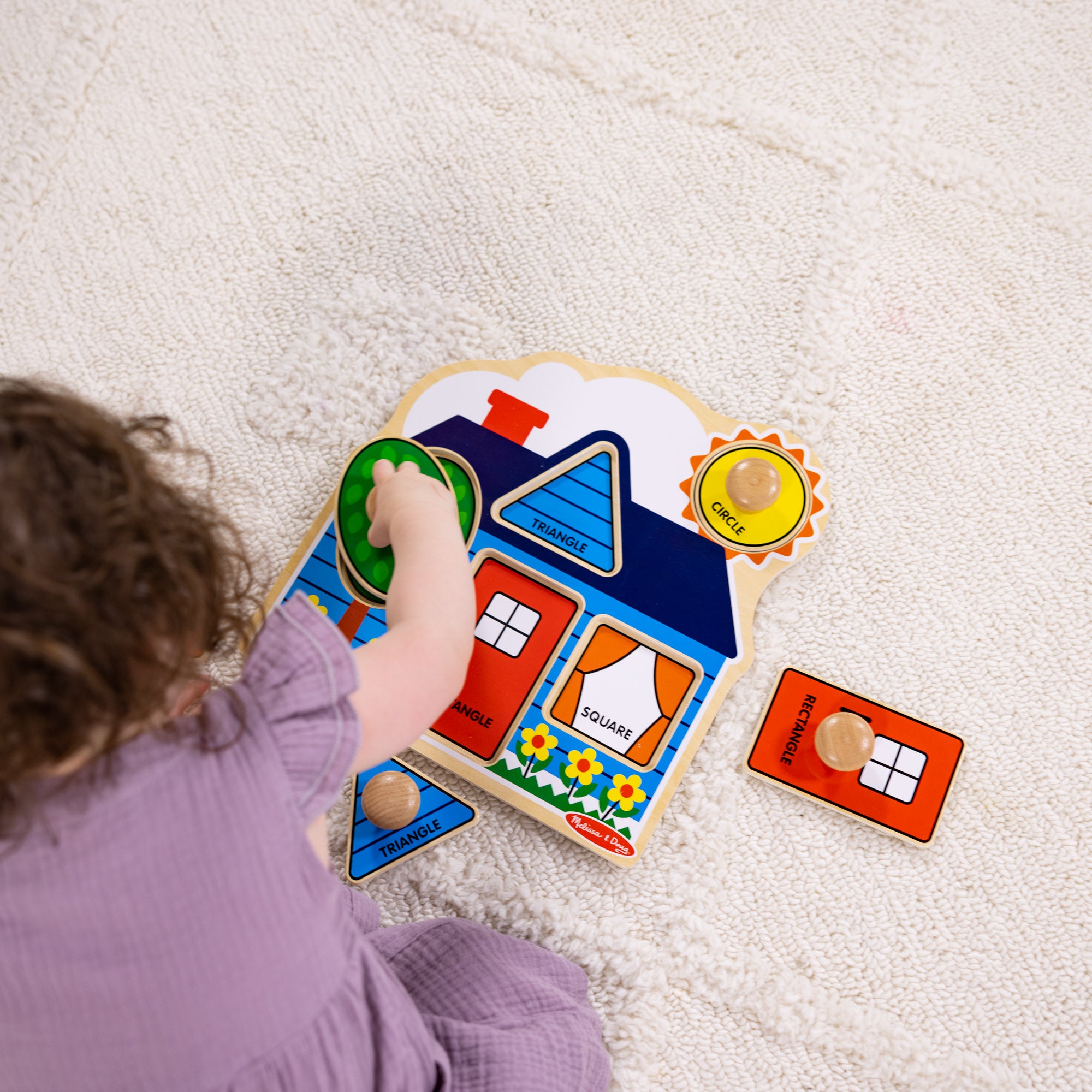 Melissa & Doug First Shapes Jumbo Peg Puzzle - 5 Pieces - Image 7