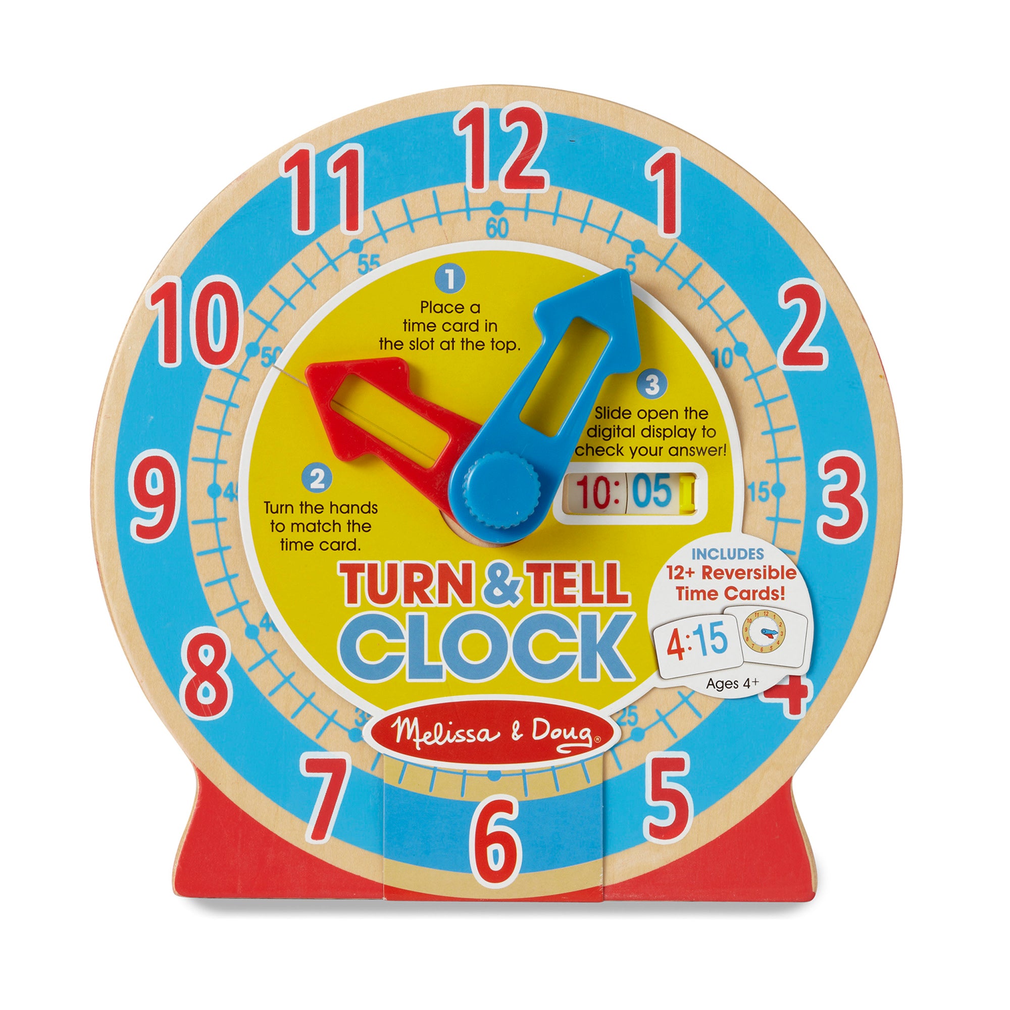 Melissa & Doug Turn & Tell Wooden Clock - Image 3