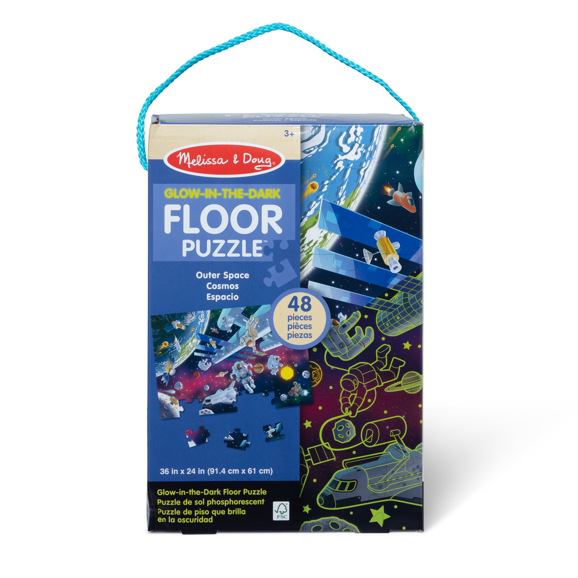 Melissa & Doug Outer Space Glow-in-the-Dark Floor Puzzle ?C 48 Pieces - Image 3
