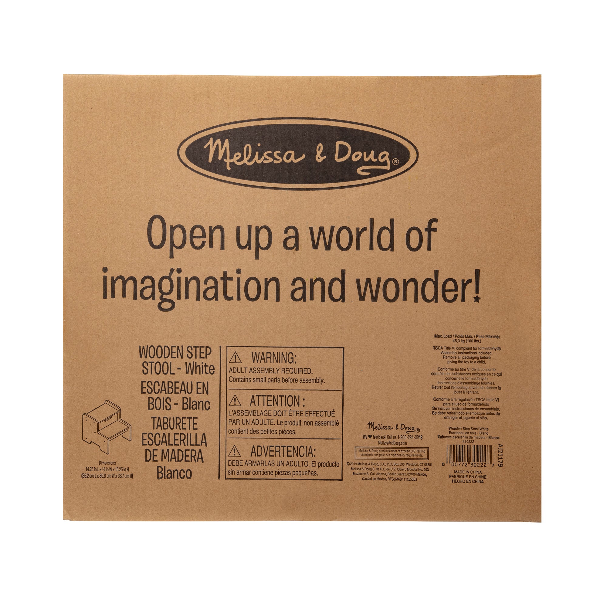 Melissa & Doug Wooden Step Stool - White - Image 3