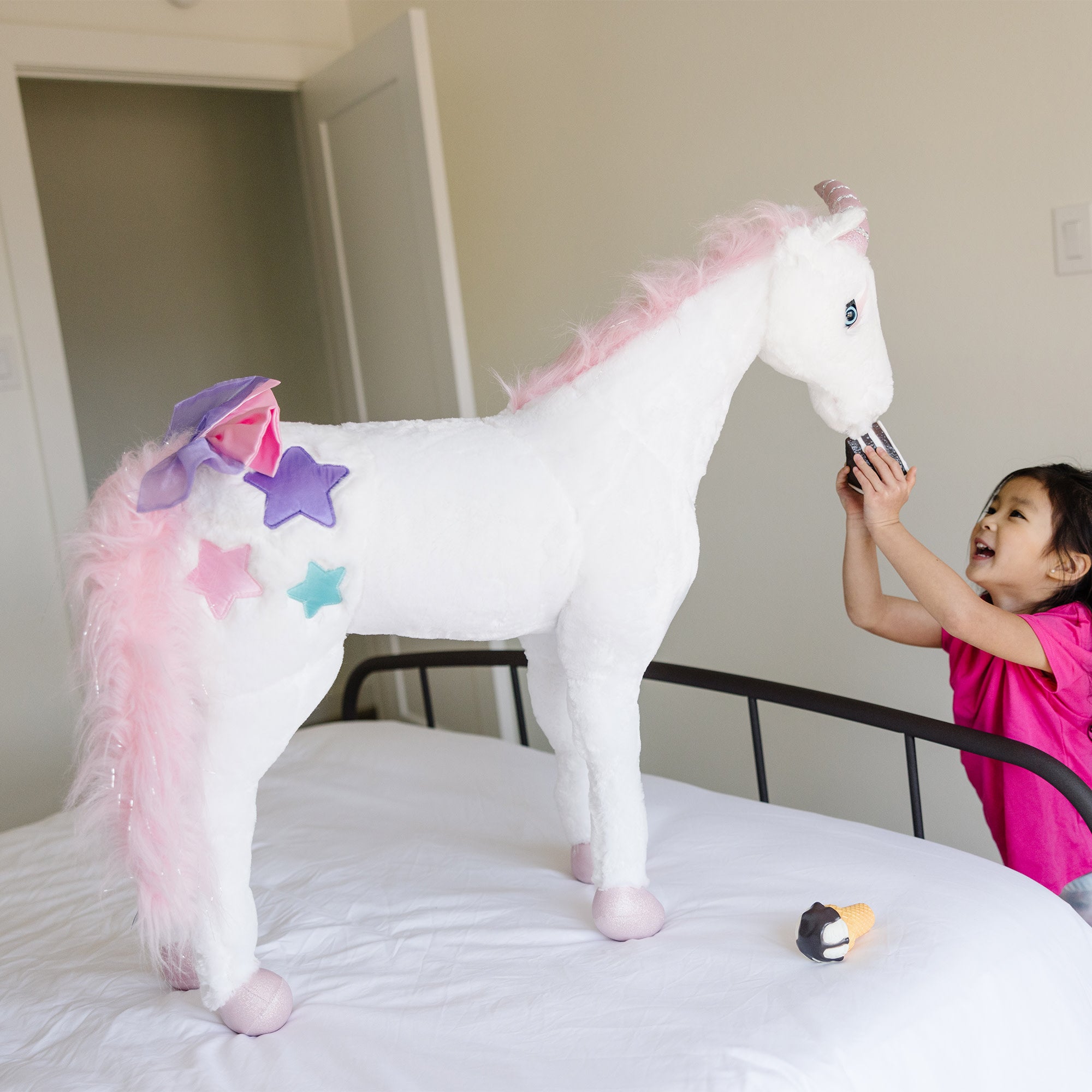 Melissa & Doug Unicorn Lifelike Plush Stuffed Animal - Image 6