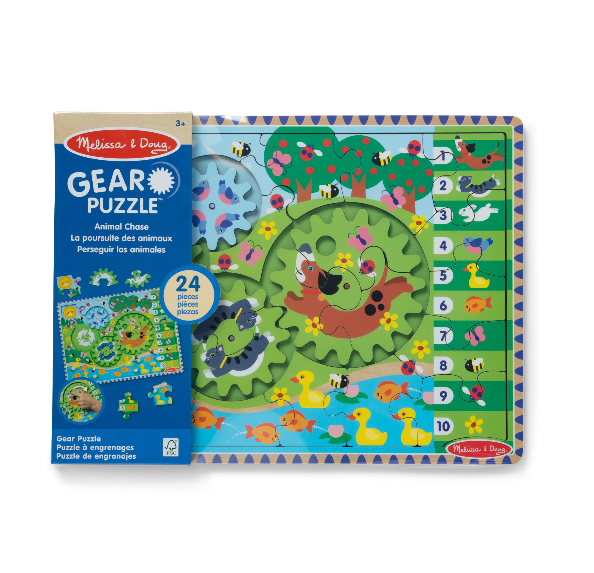 Melissa & Doug Animal Chase I-Spy Wooden Gear Puzzle - Image 3