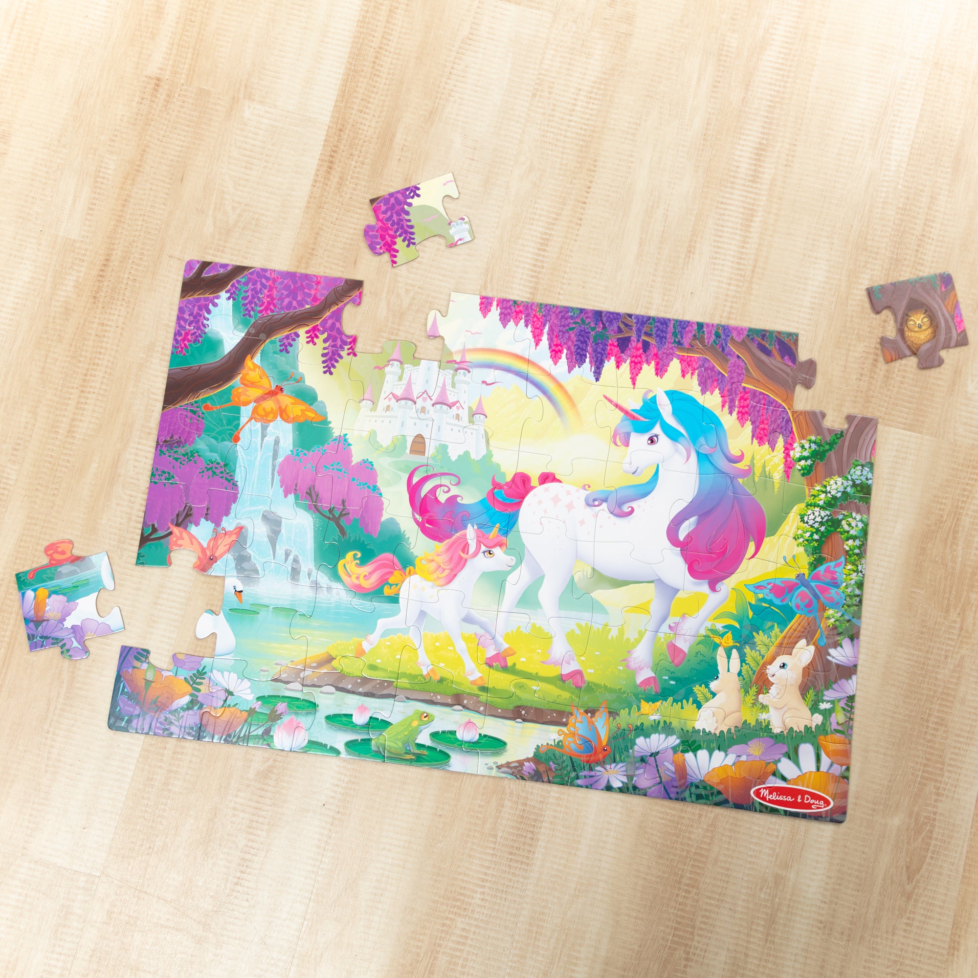 Melissa & Doug Glow-in-the-Dark Unicorn Floor Puzzle - 48 Pieces - Image 9