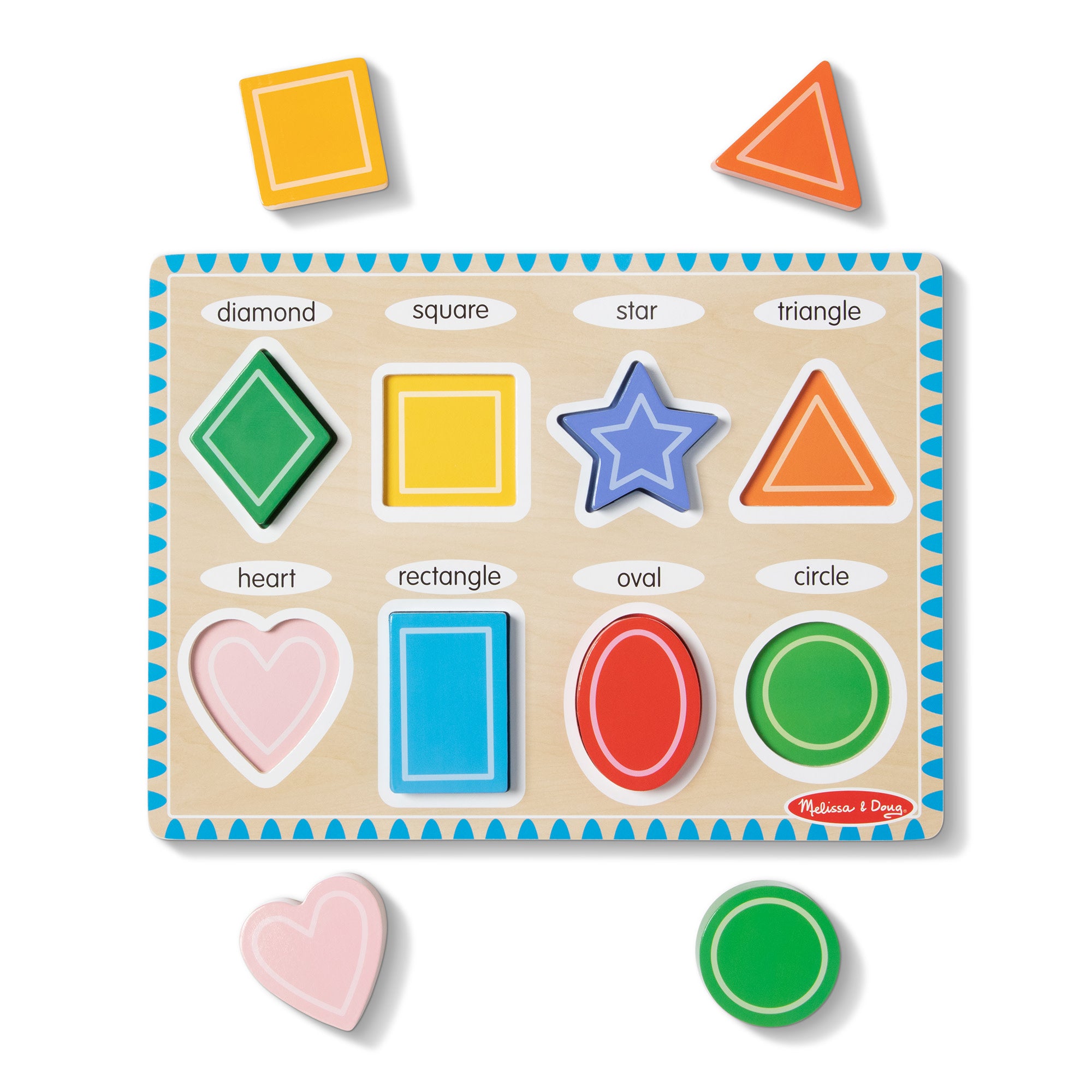 Melissa & Doug Shapes Chunky Puzzle - 8 Pieces - Image 4
