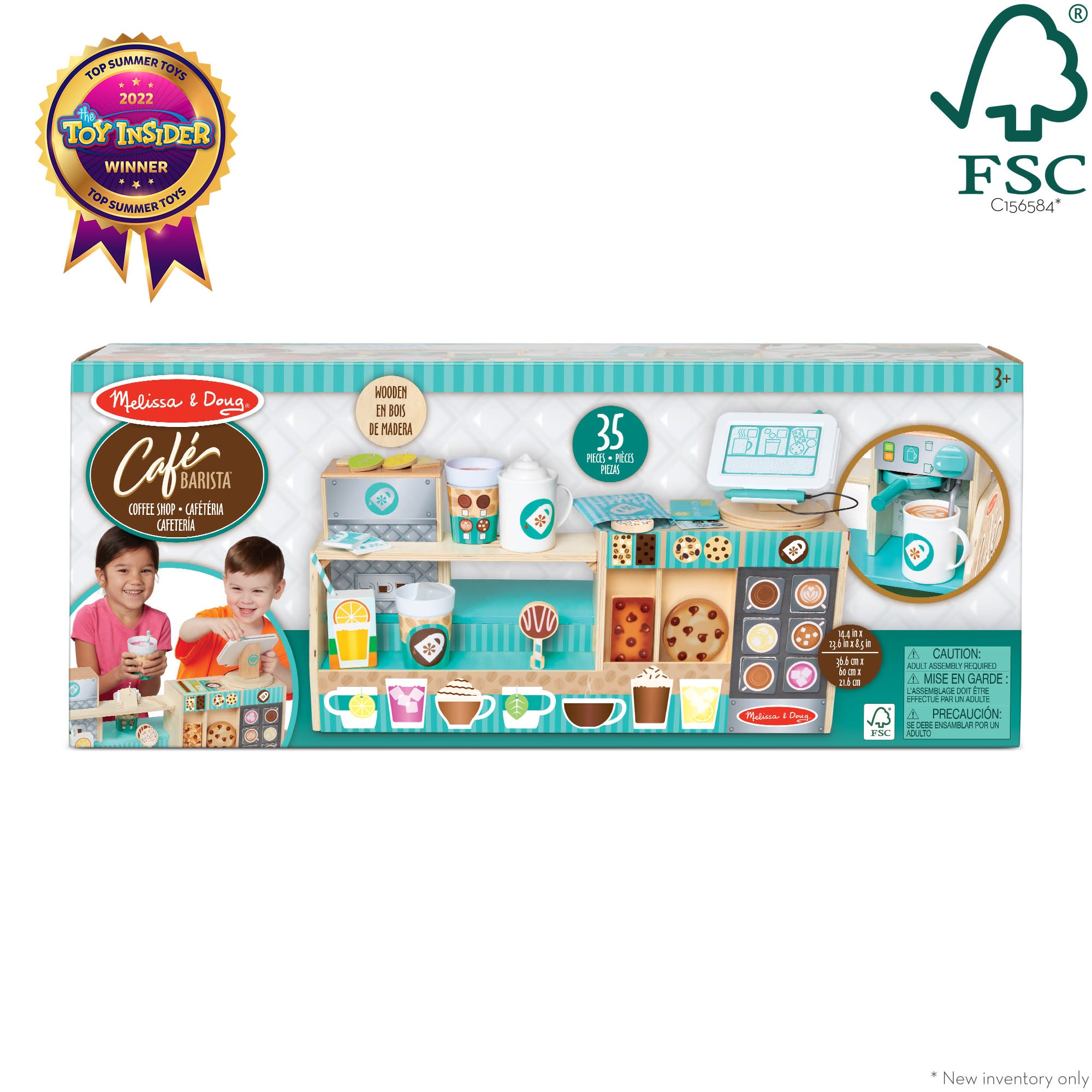 Melissa & Doug Wooden Cafe Barista Coffee Shop - Image 3