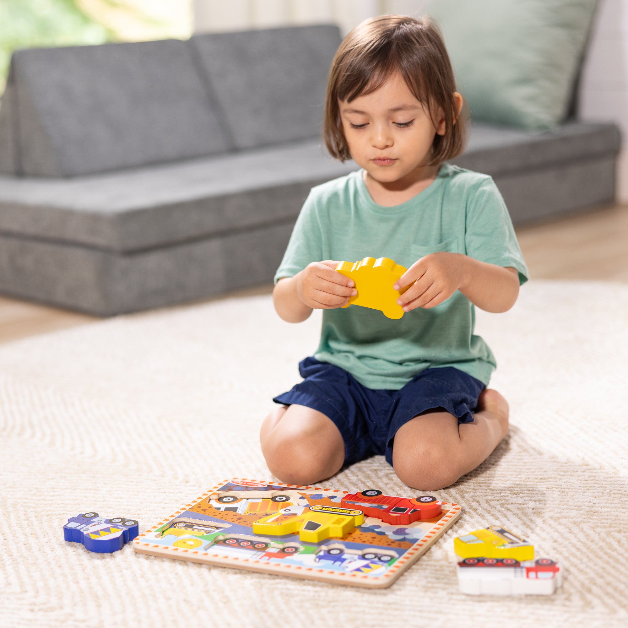 Melissa & Doug Construction Chunky Puzzle - 6 Pieces - Image 8
