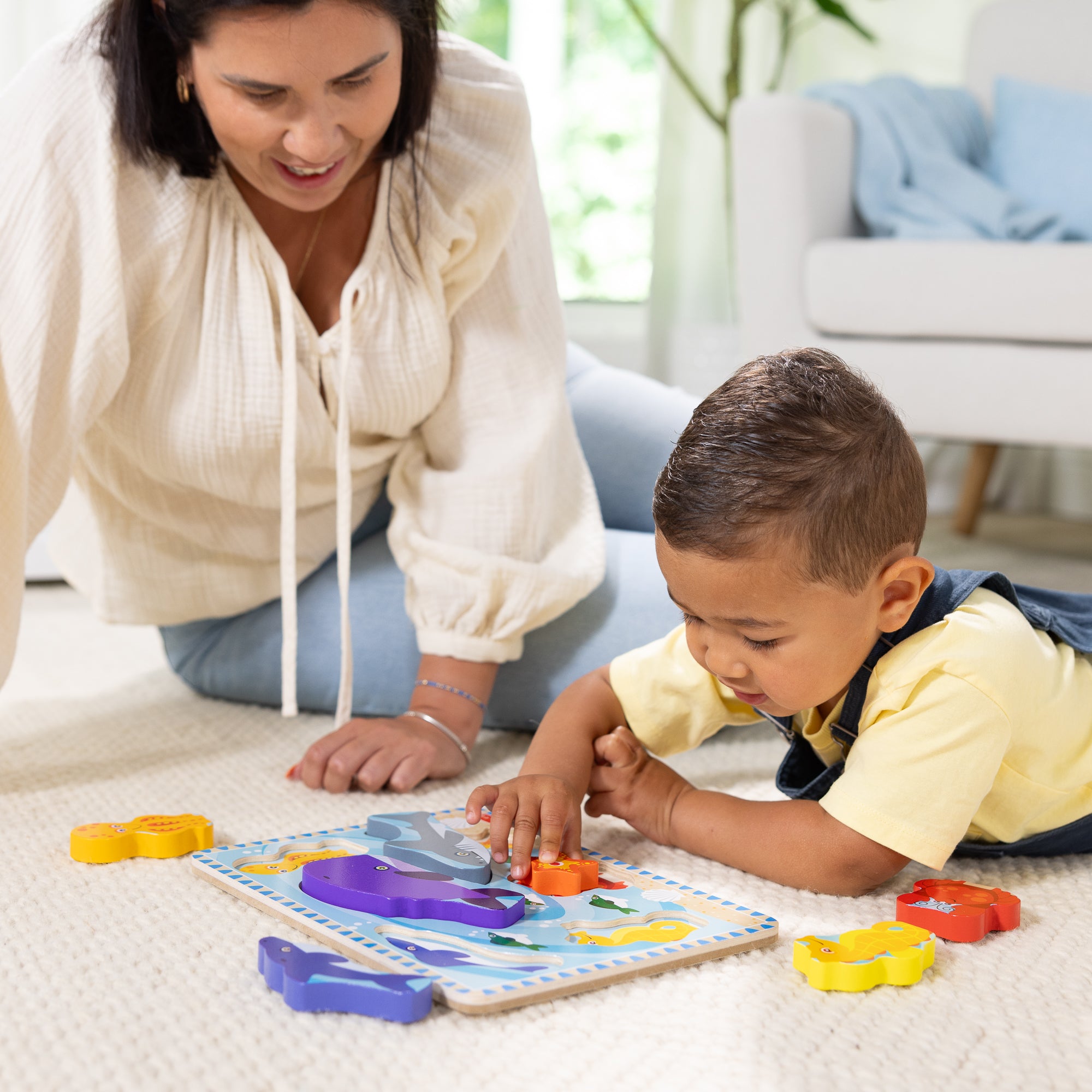 Melissa & Doug Sea Creatures Chunky Puzzle - 7 Pieces - Image 2