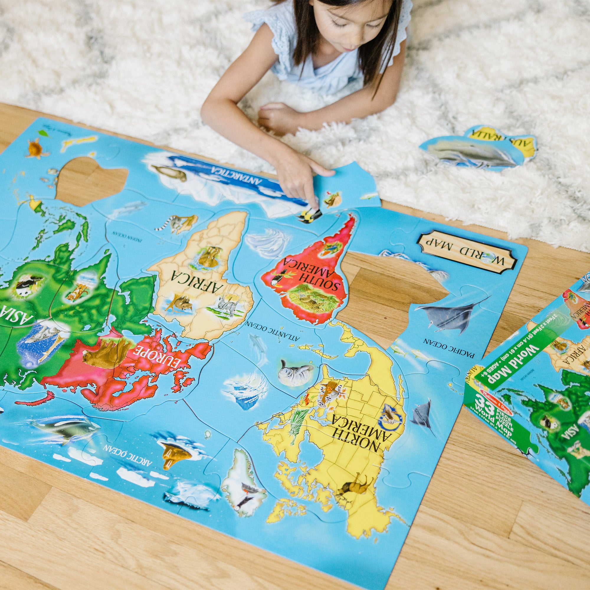Melissa & Doug World Map Floor Puzzle - 33 Pieces - Image 9