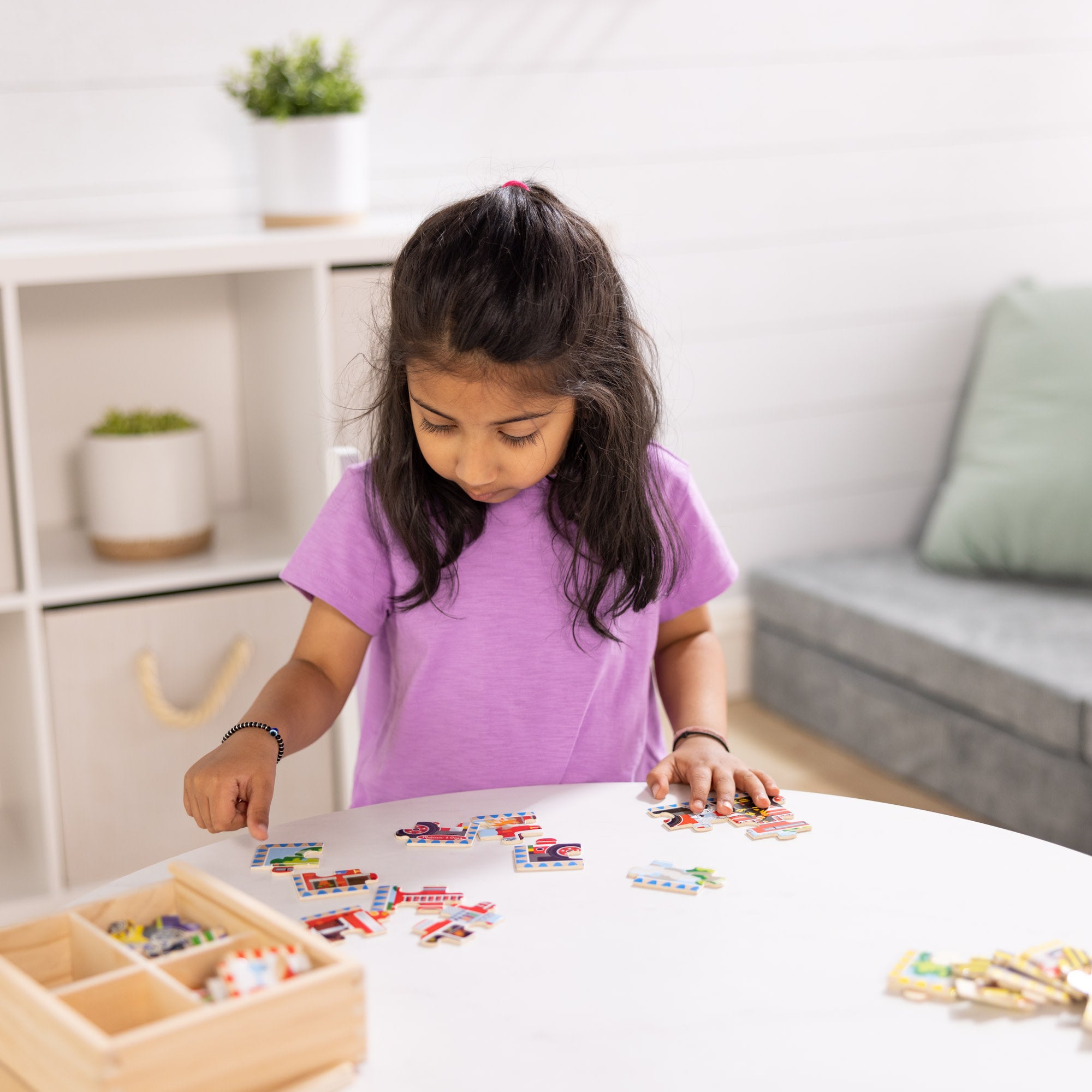 Melissa & Doug Wooden Jigsaw Puzzles in a Box - Vehicles - Image 8