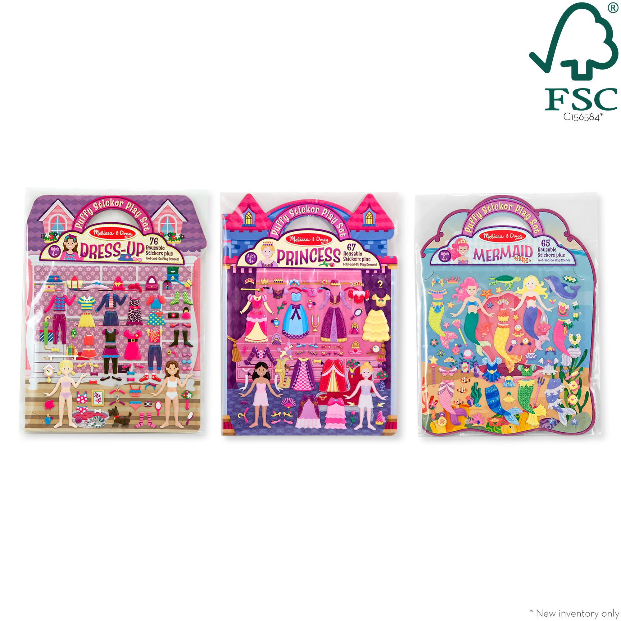 Melissa & Doug Puffy Sticker Bundle - Dress-Up, Princess and Mermaid - Image 3