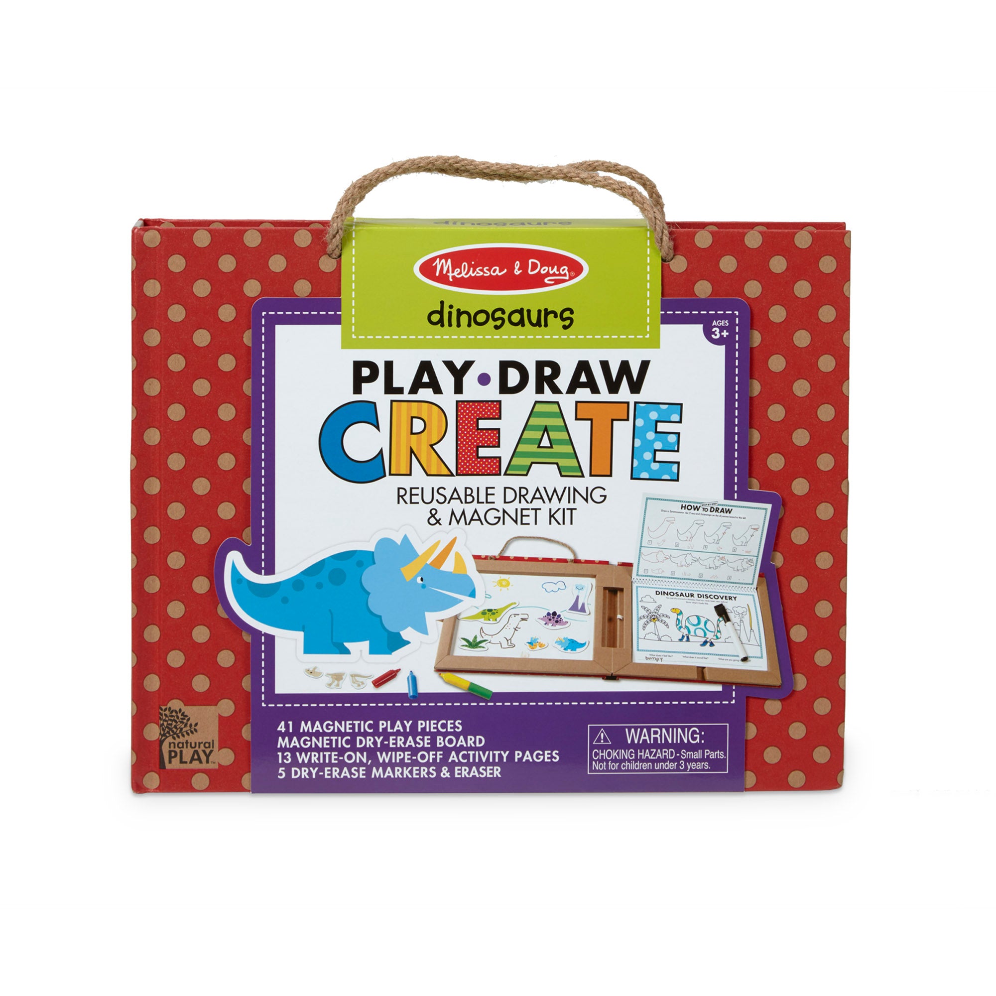 Melissa & Doug Natural Play: Play, Draw, Create Reusable Drawing & Magnet Kit ?C Dinosaurs - Image 3