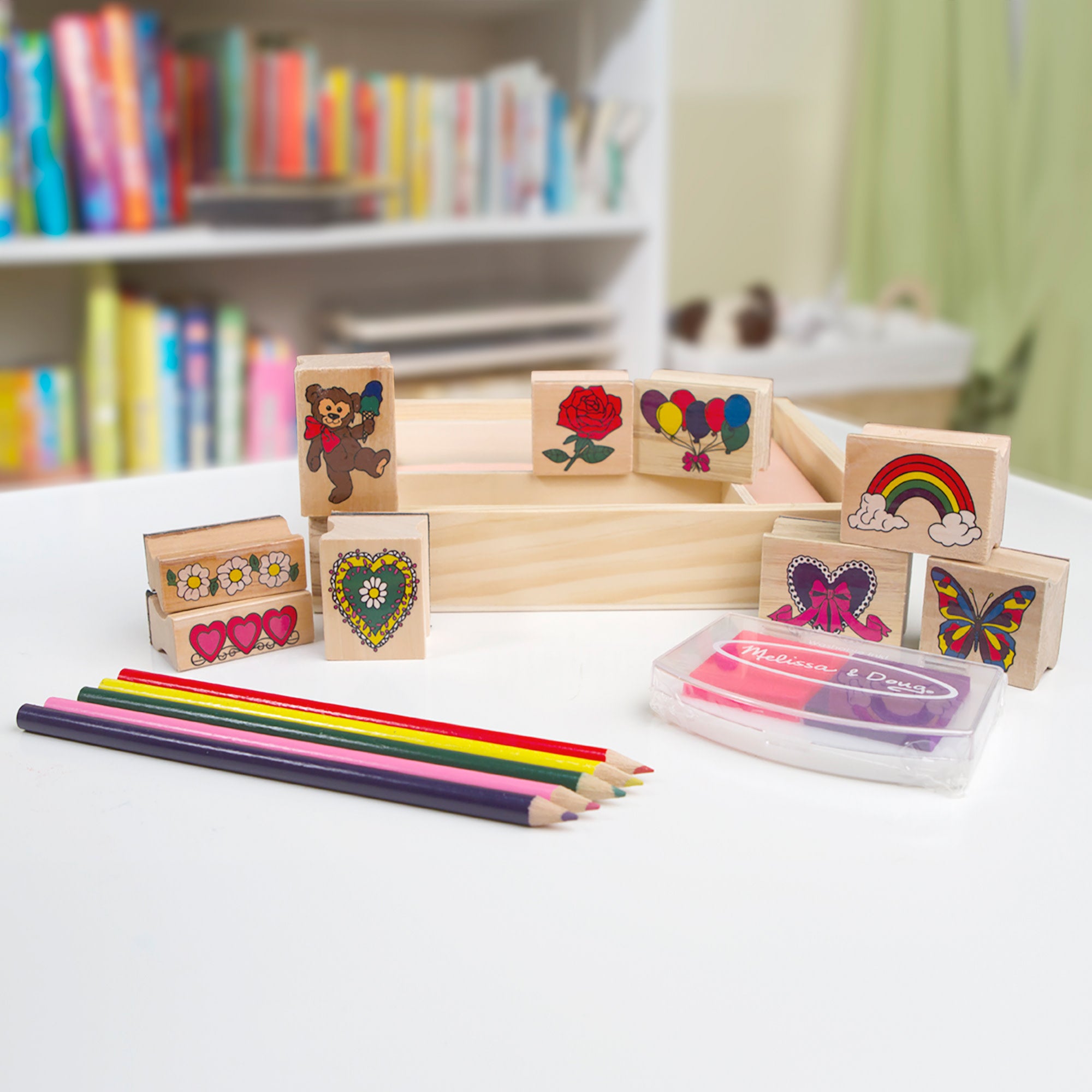 Melissa & Doug Wooden Stamp Set - Friendship - Image 9